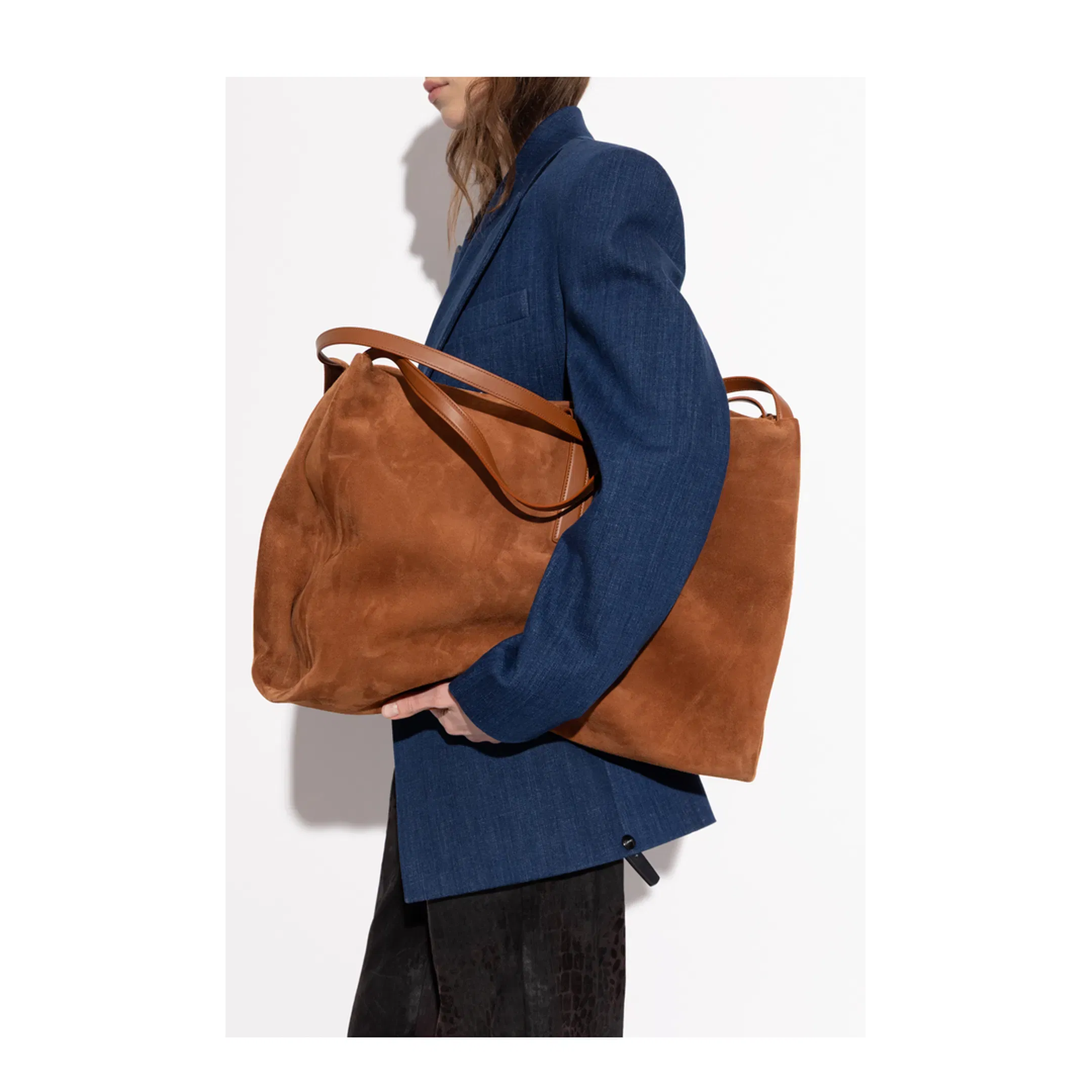 Gancini-detail Suede Shoulder Bag