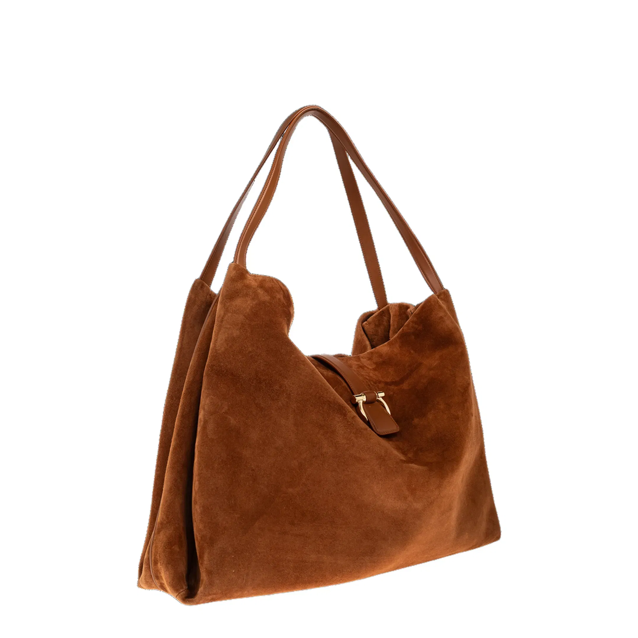 Gancini-detail Suede Shoulder Bag