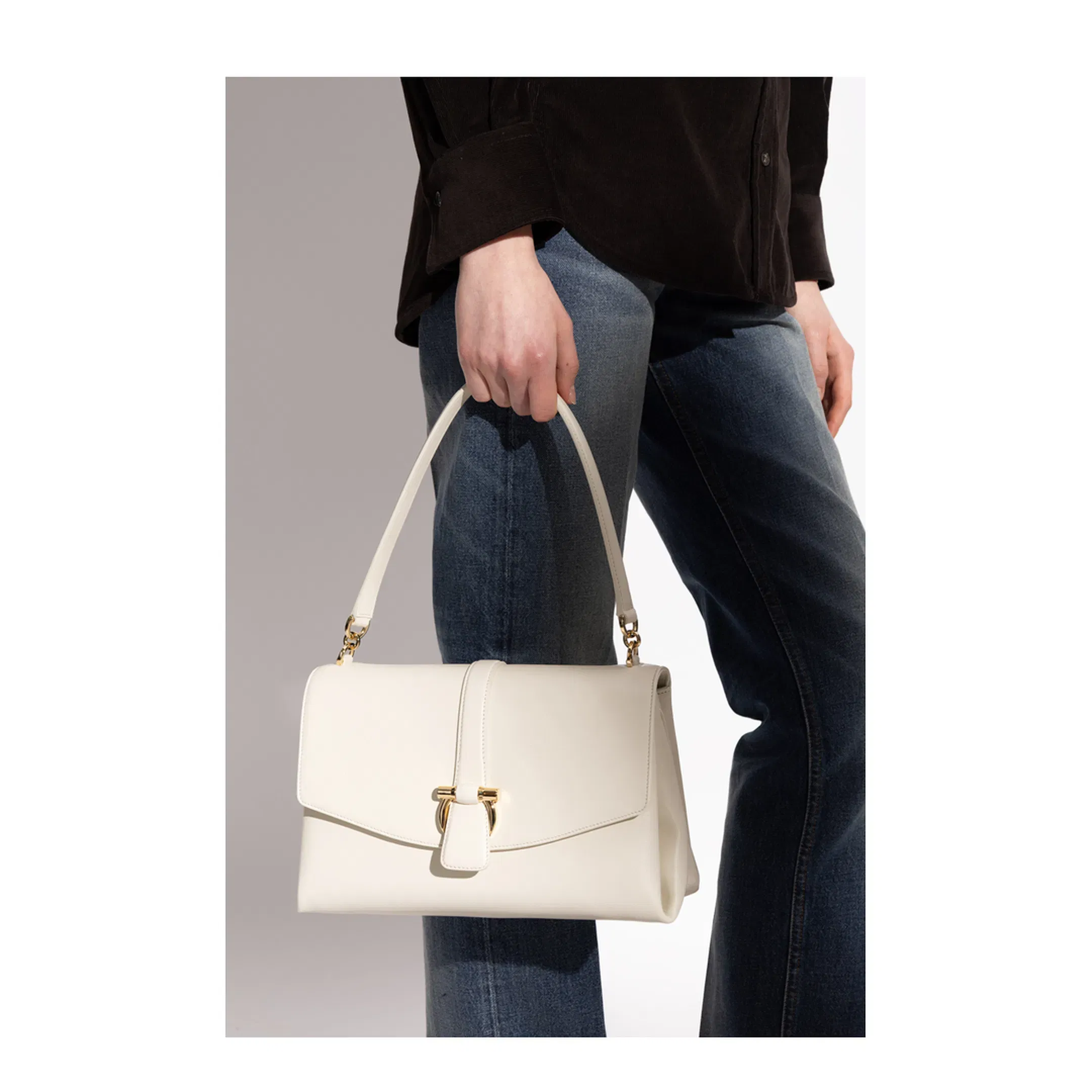 Front Flap Shoulder Bag - Mascarpone