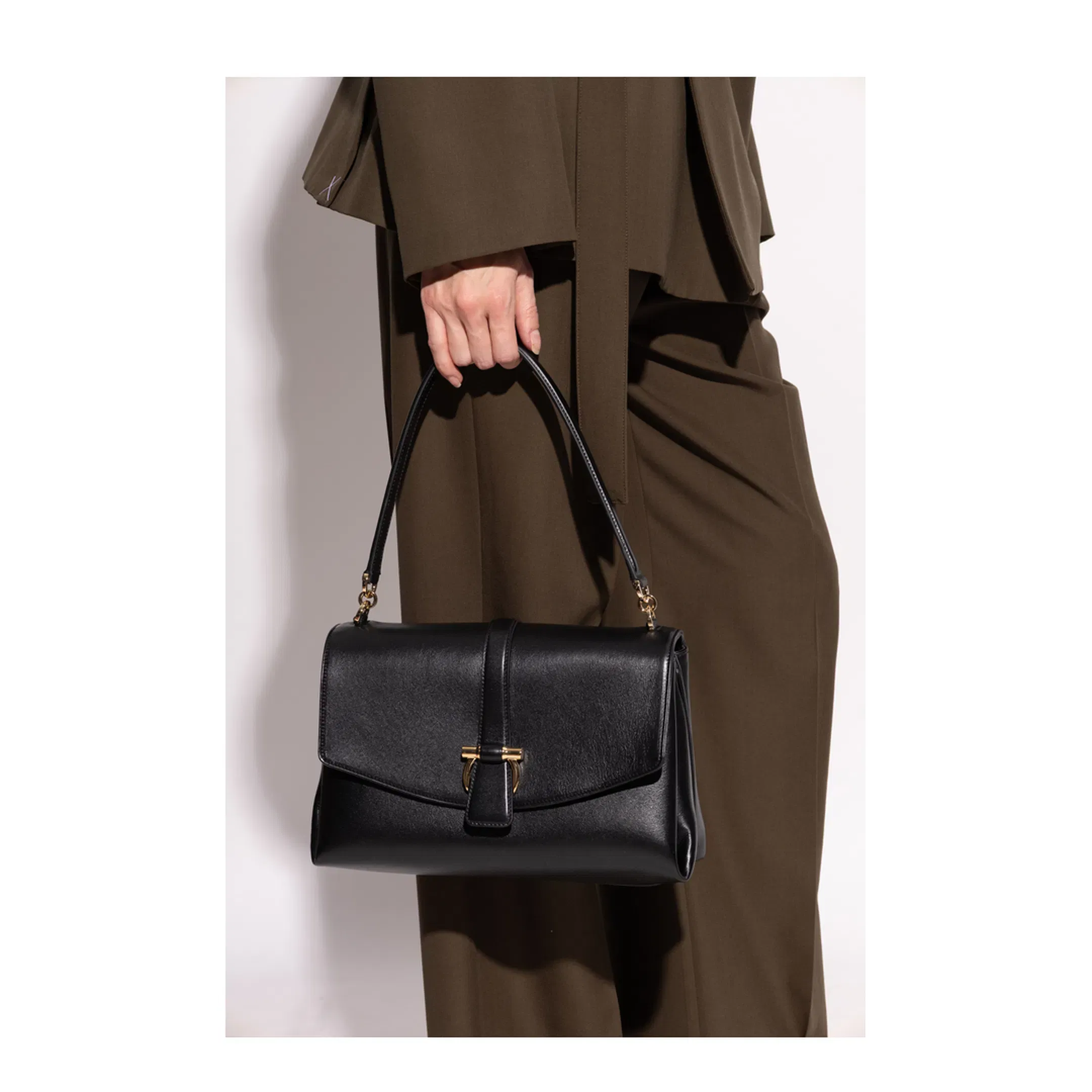 Medium Leather Top Handle Bag