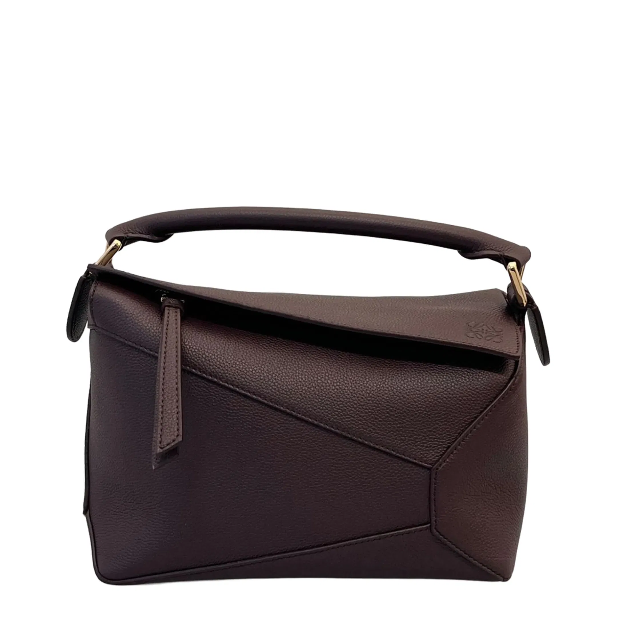 Puzzle Small Leather Shoulder Bags - Brown