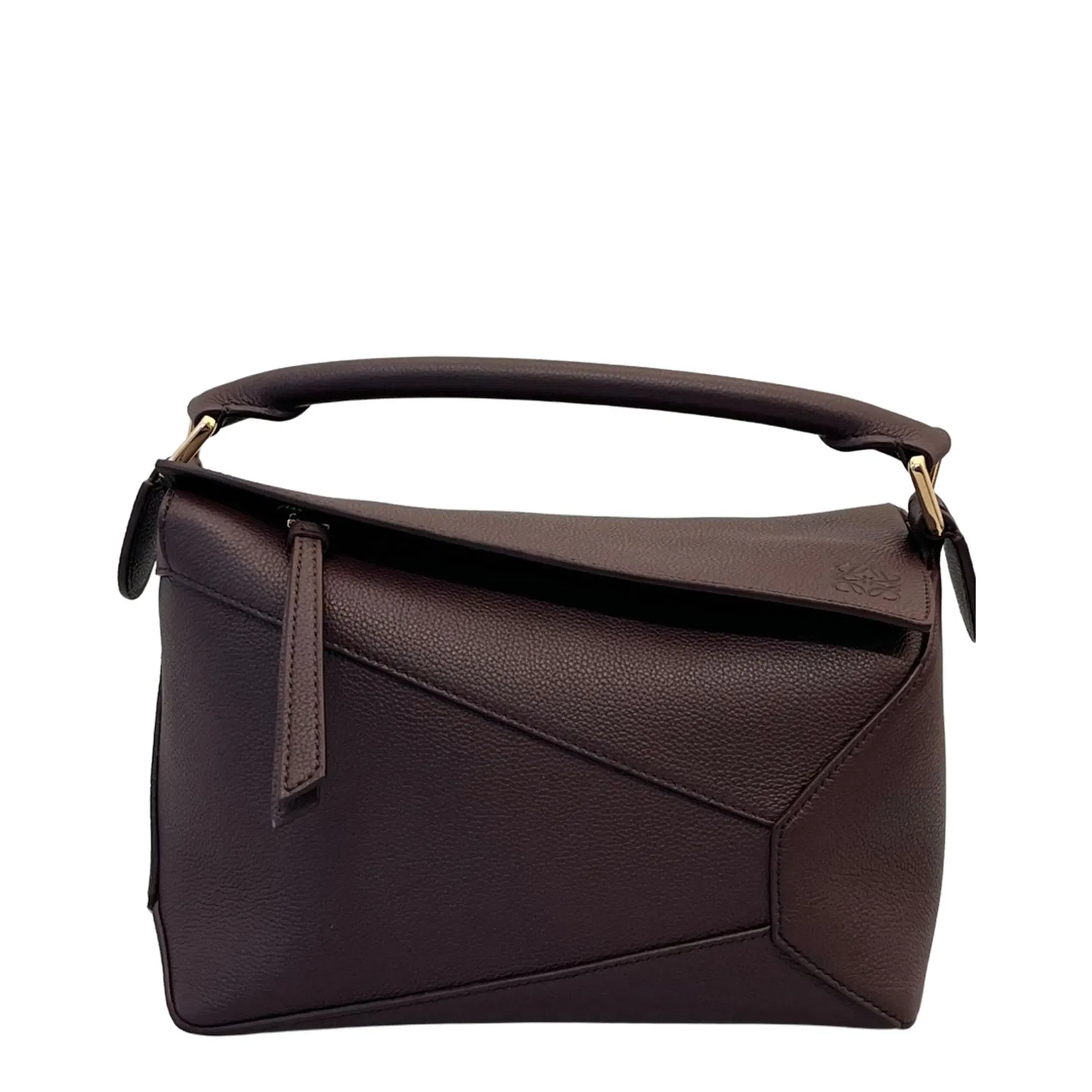 Puzzle Small Leather Shoulder Bags - Brown