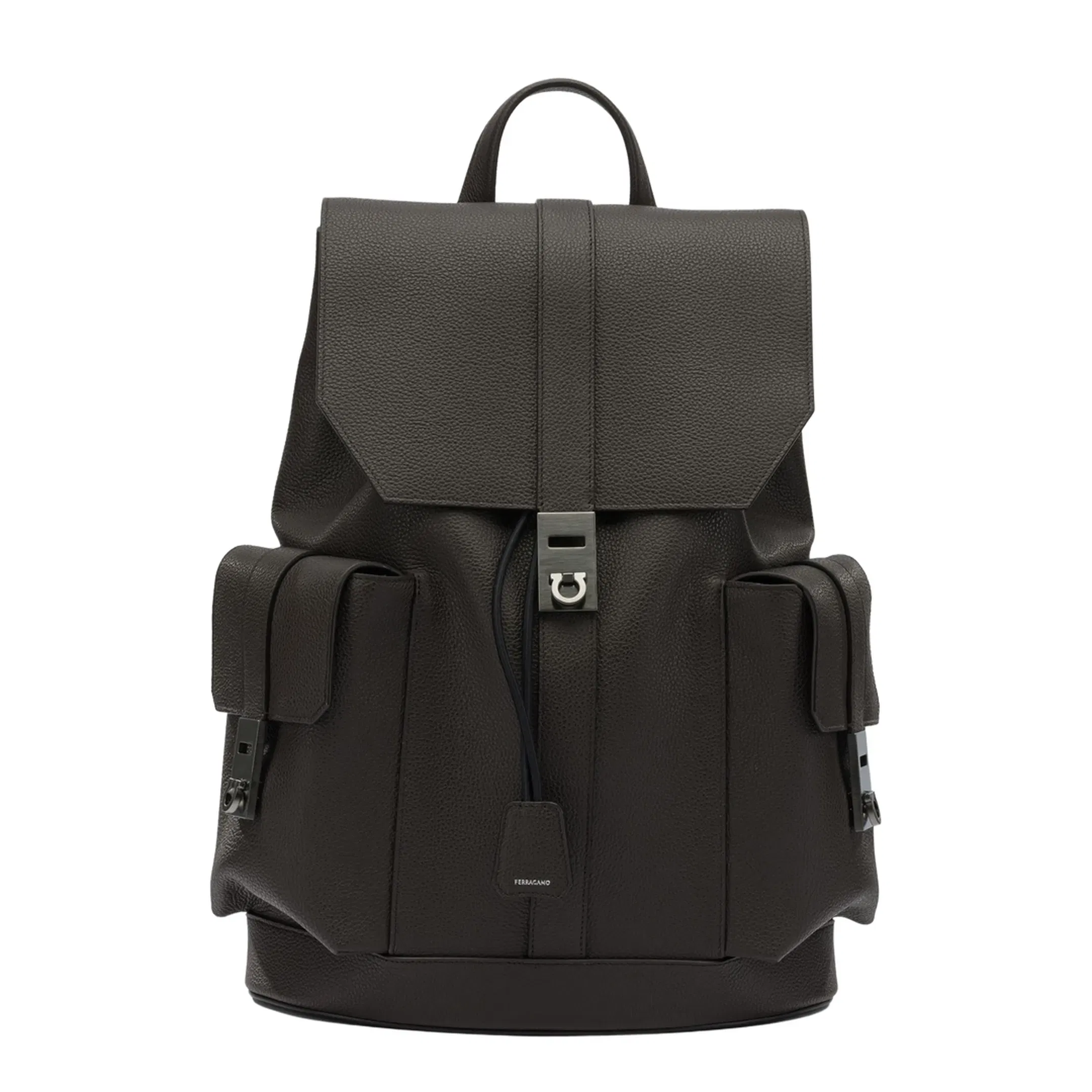 Double Pocket Leather Backpack