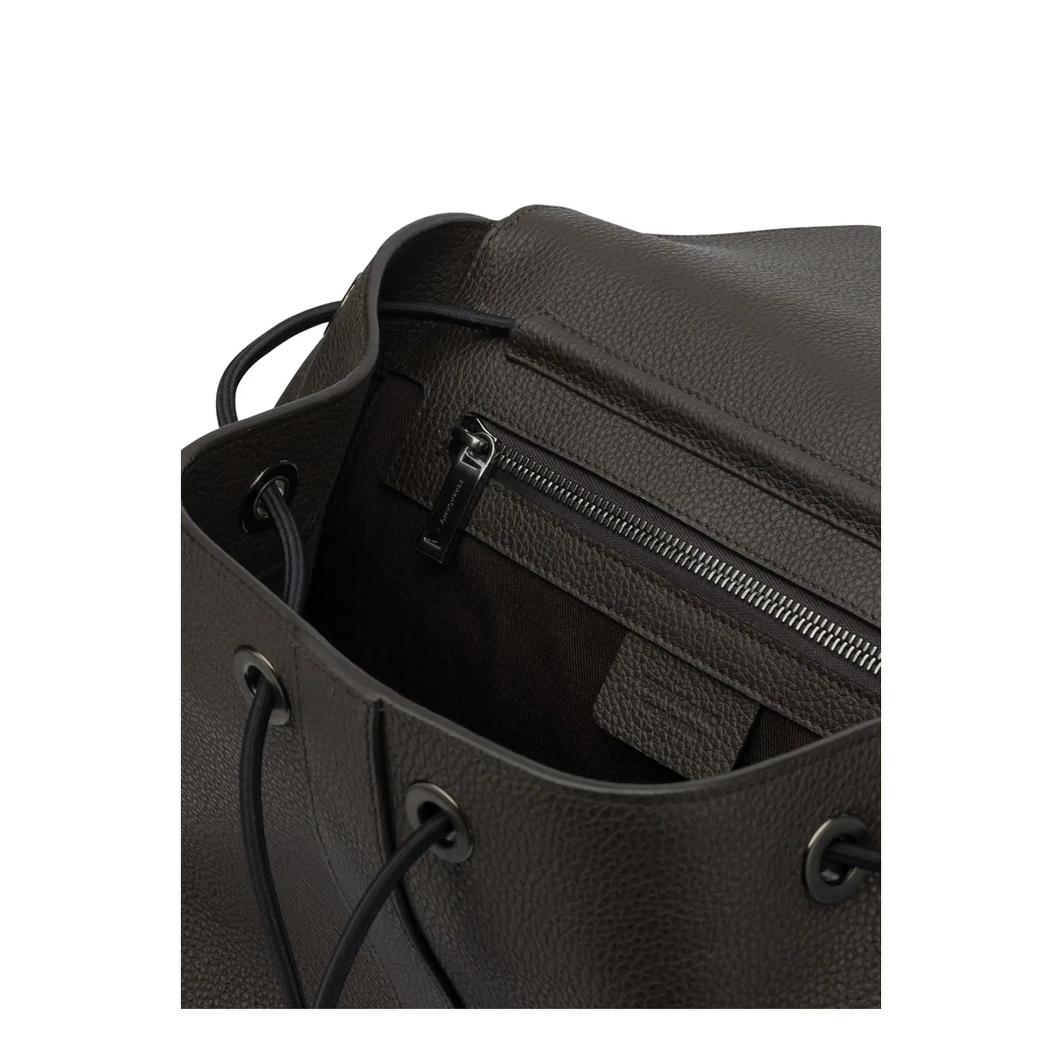 Double Pocket Leather Backpack