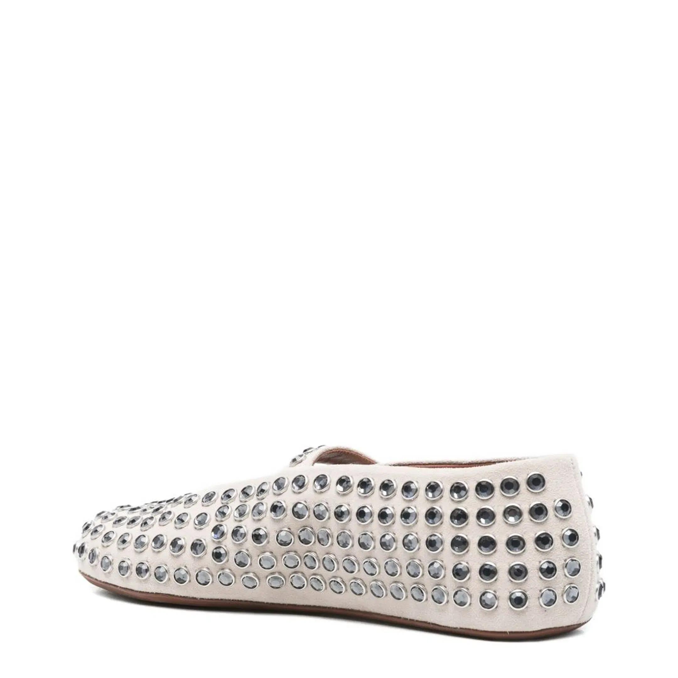 Blanc Strass Suede Ballet Flats