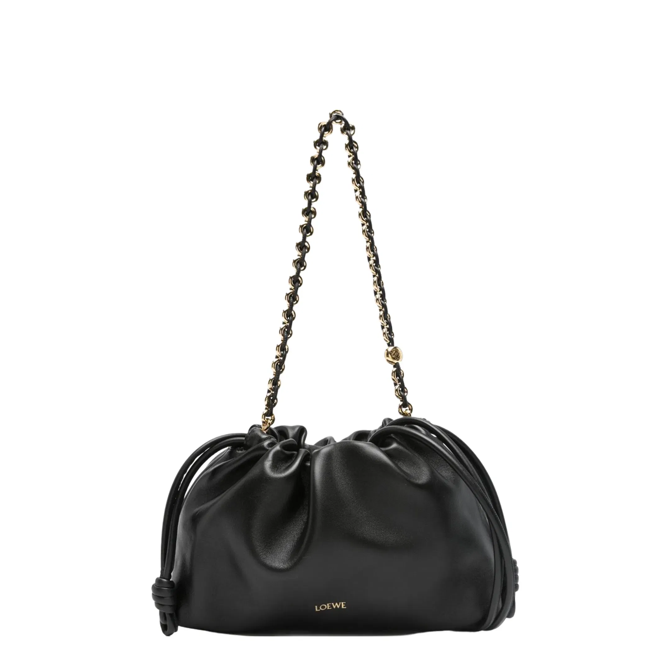 Flamenco Purse Medium Leather Shoulder Bags - Black