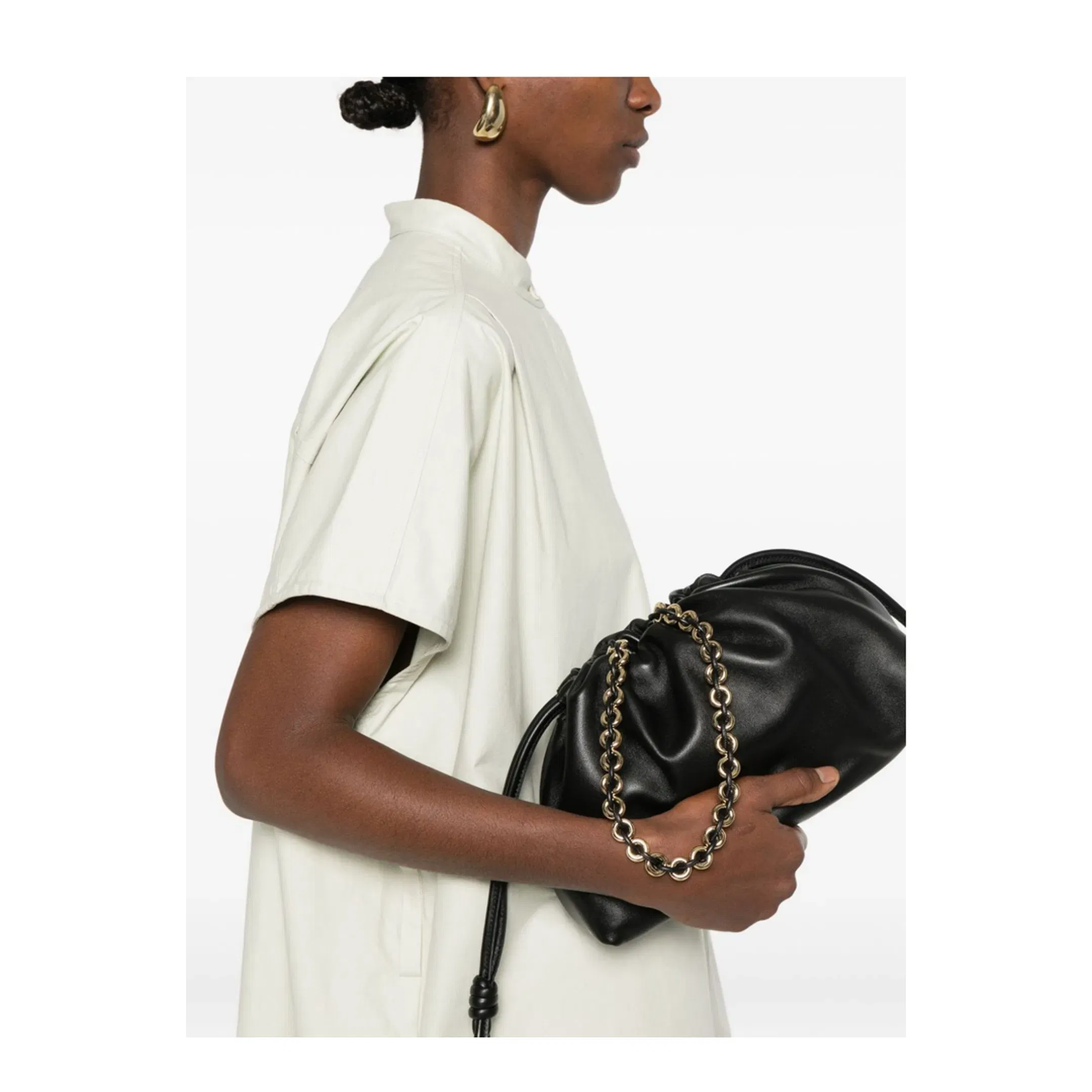 Flamenco Purse Medium Leather Shoulder Bags - Black