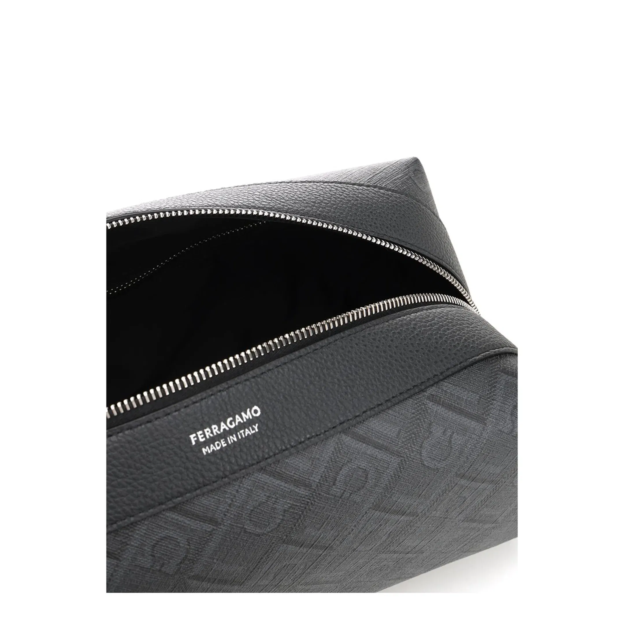 Gancini-Embossed Calf Leather Toiletry Bag