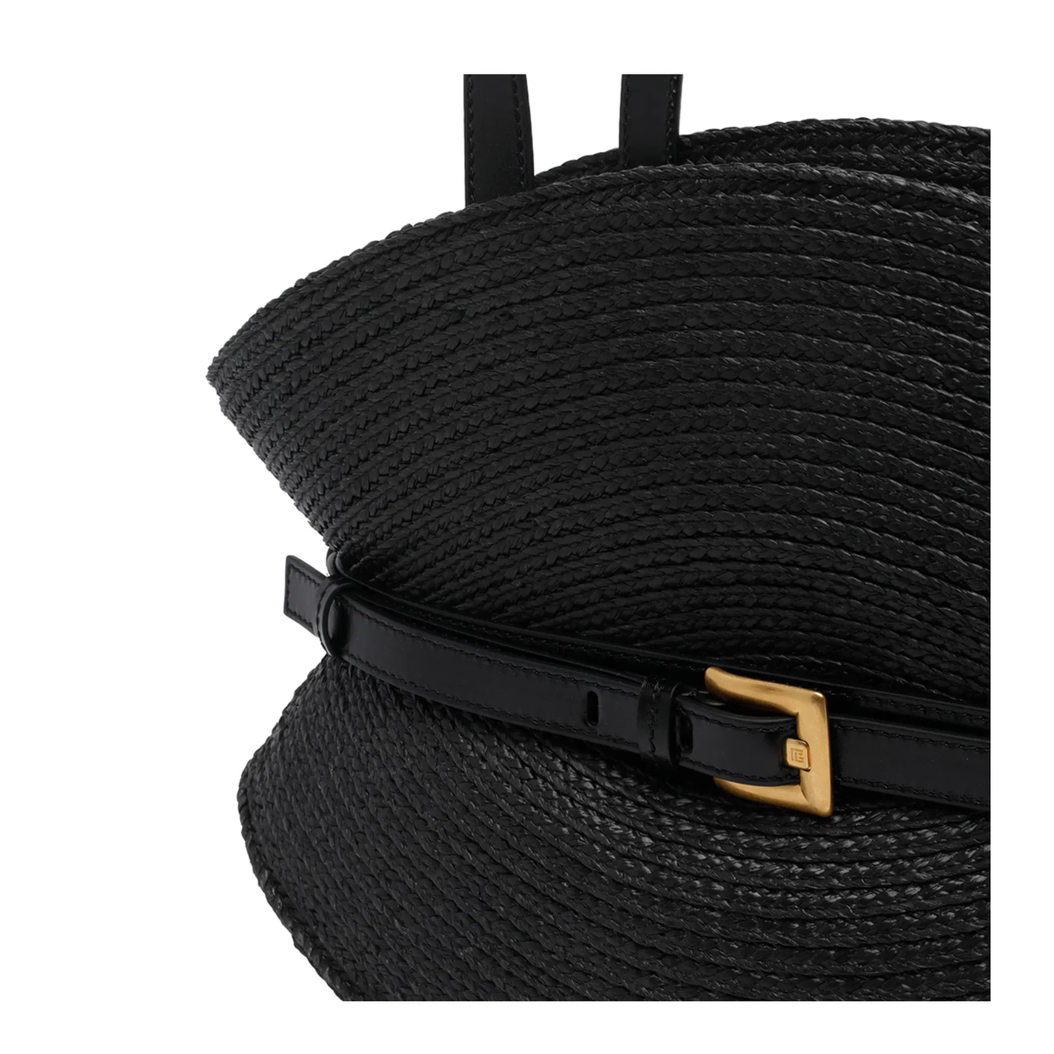Shuffle Medium Raffia Shoulder Bag - Black