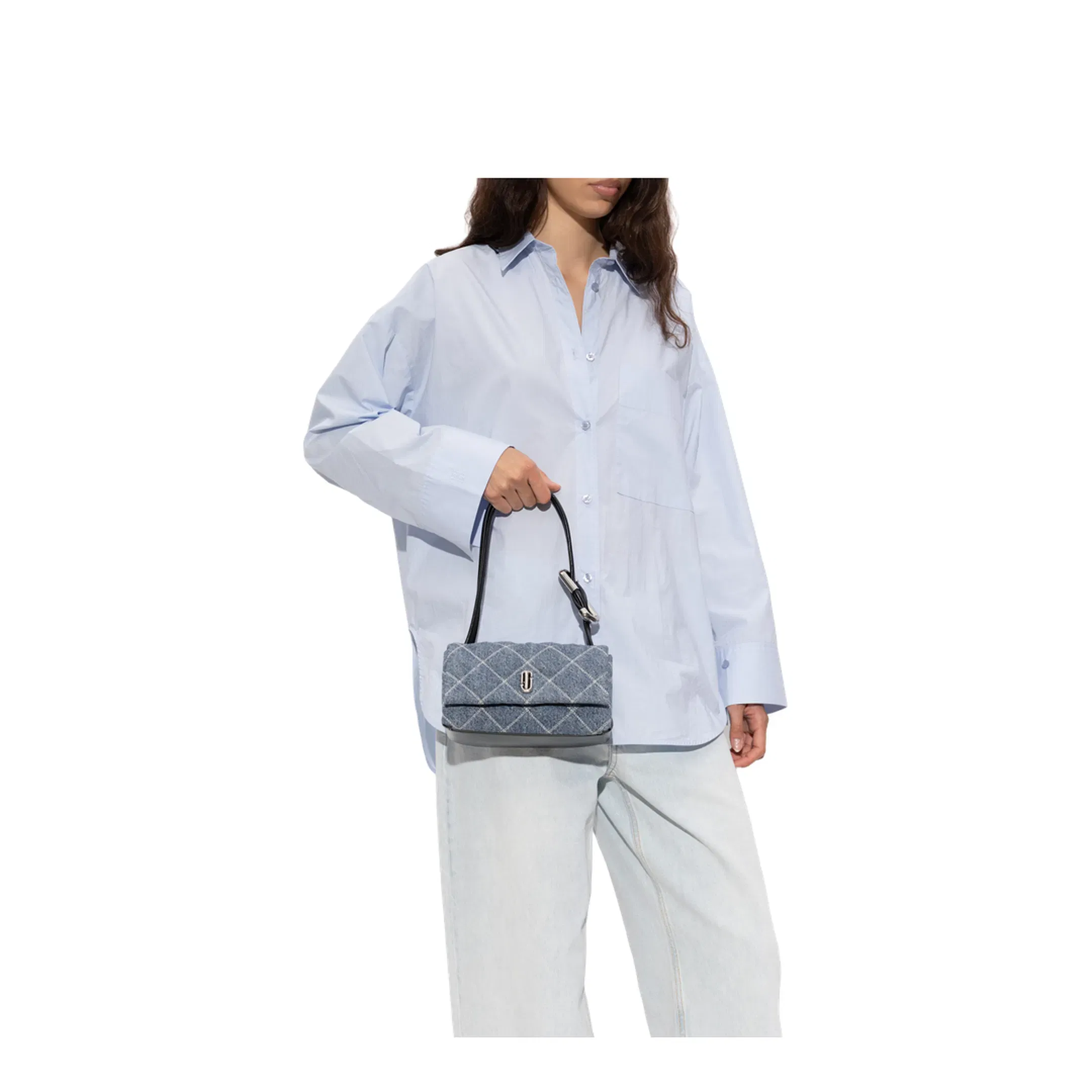 Dual Mini Denim Shoulder Bag - Light Indigo