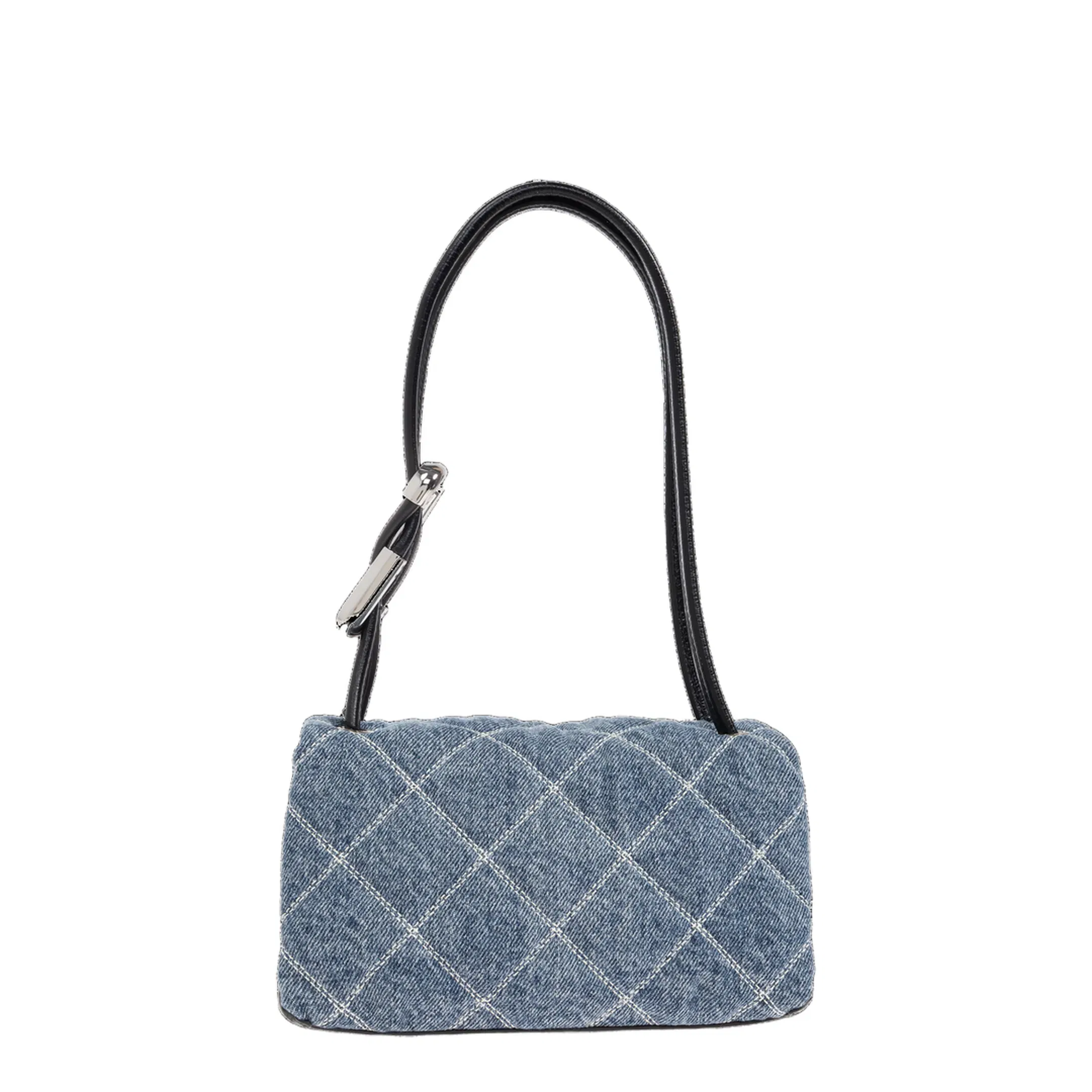 Dual Mini Denim Shoulder Bag - Light Indigo