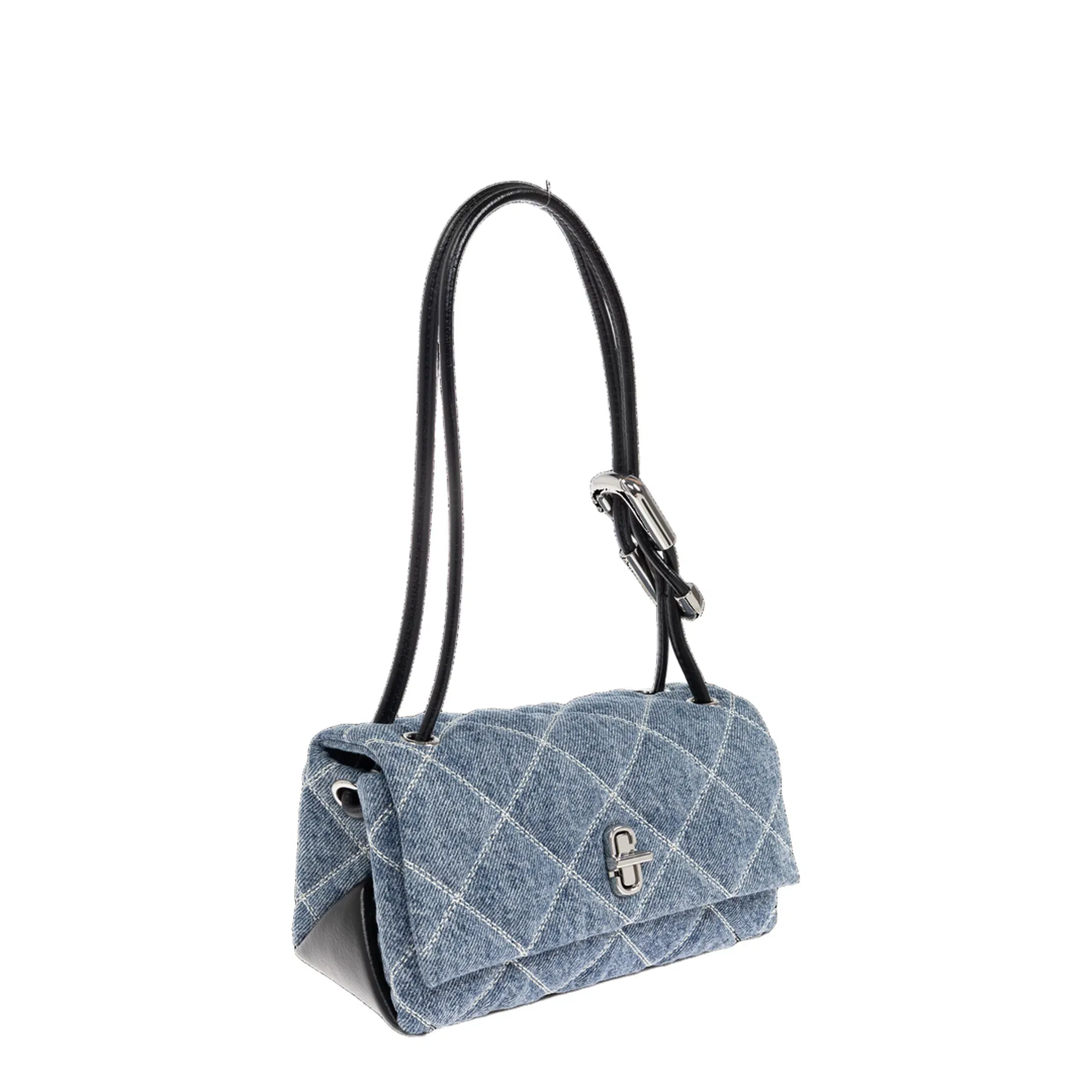 Dual Mini Denim Shoulder Bag - Light Indigo