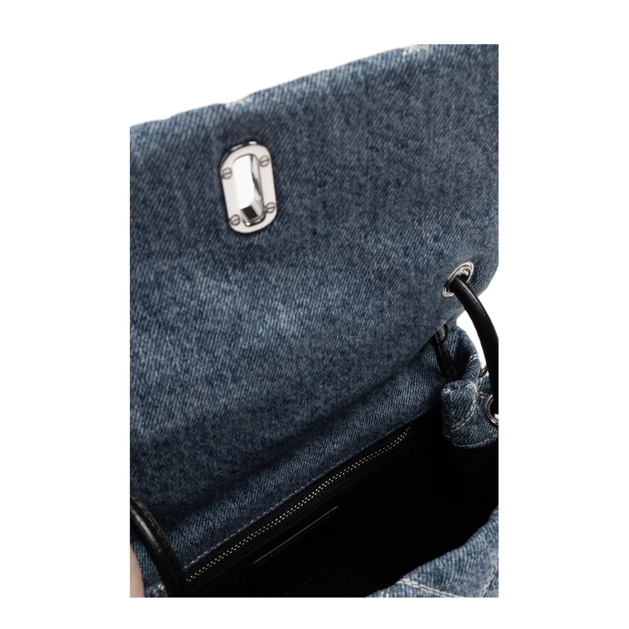 Dual Mini Denim Shoulder Bag - Light Indigo