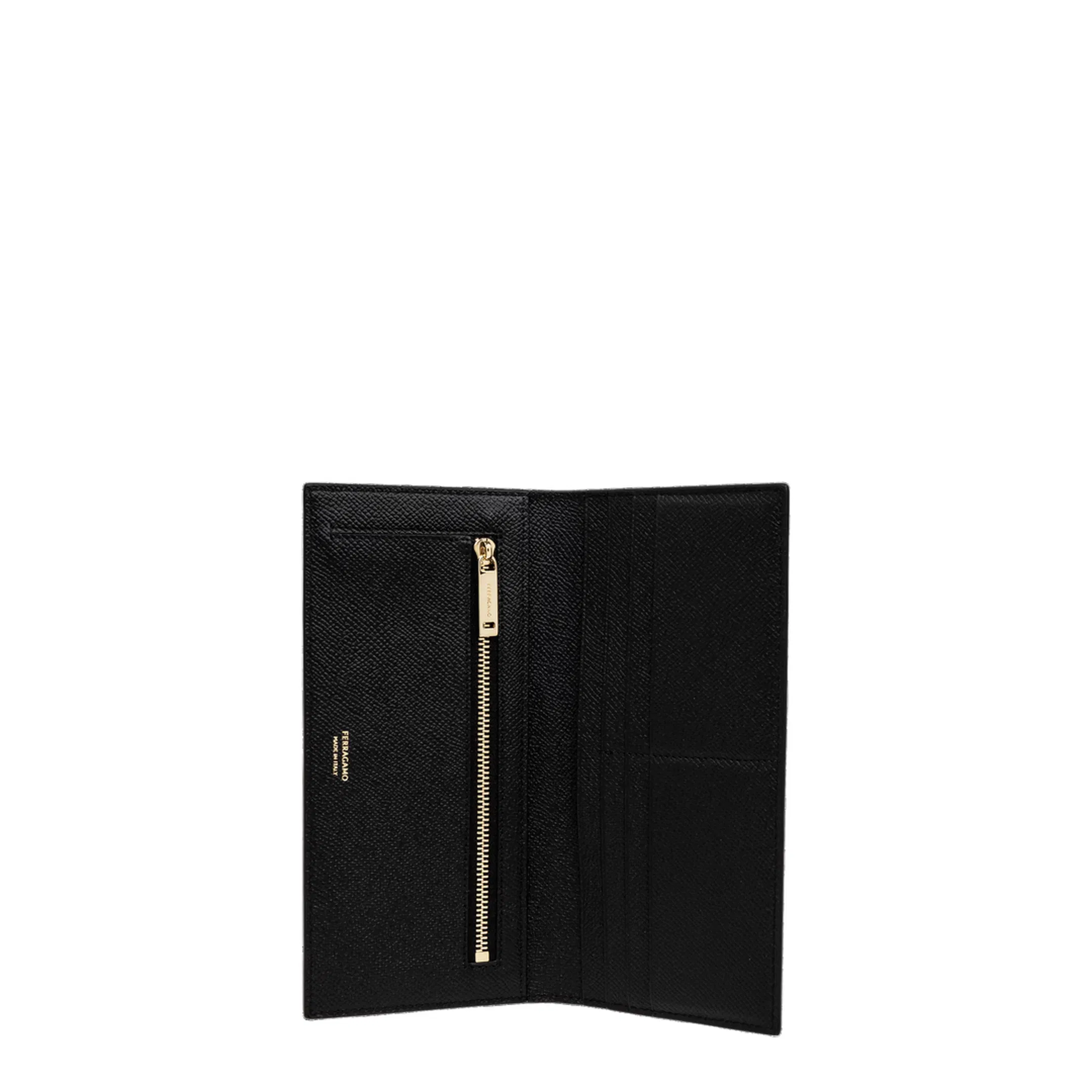 Gancini Leather Wallet - Black