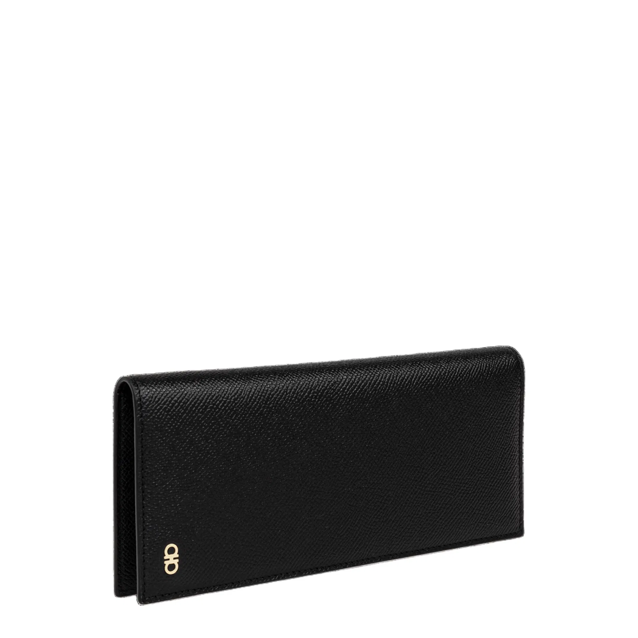 Gancini Leather Wallet - Black