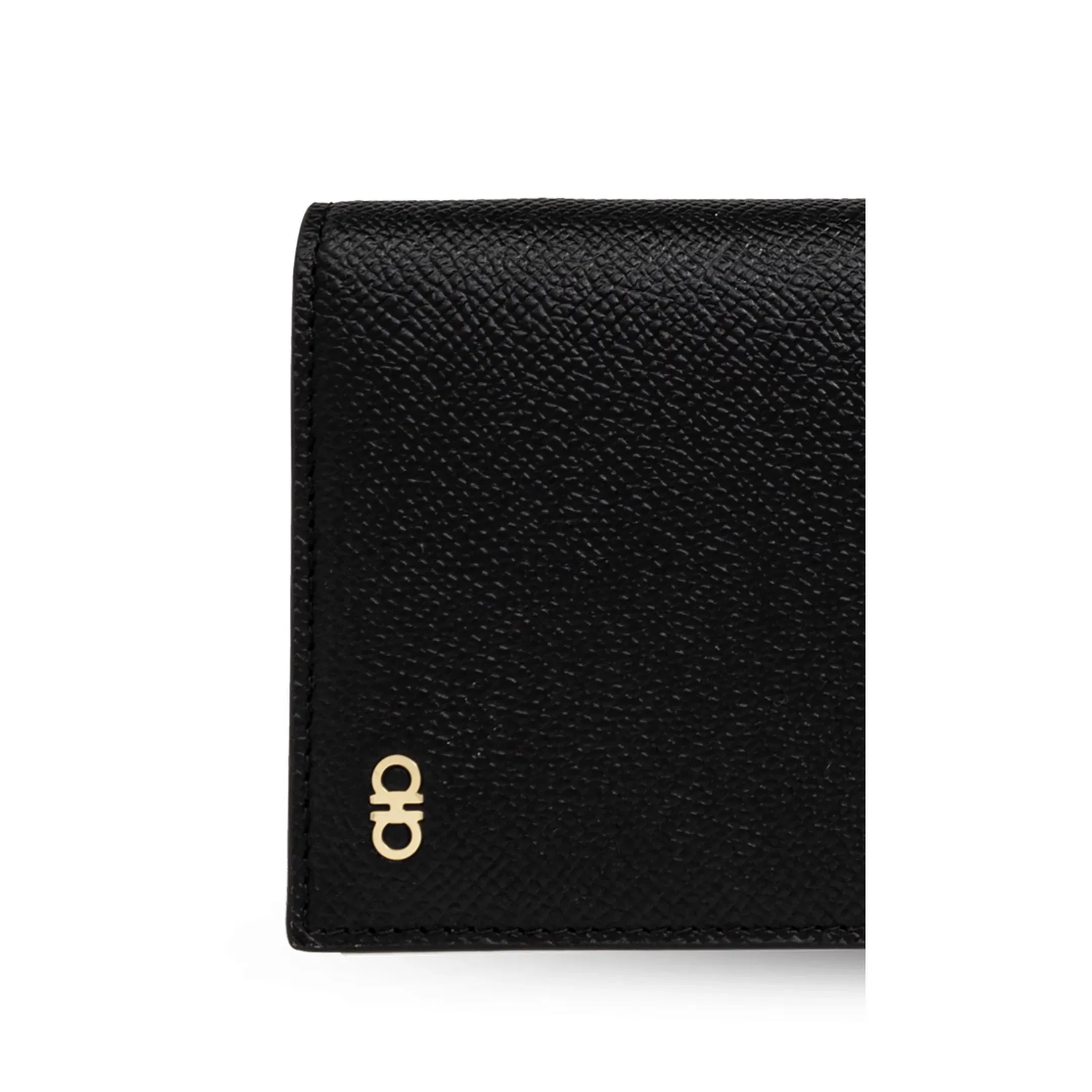Gancini Leather Wallet - Black