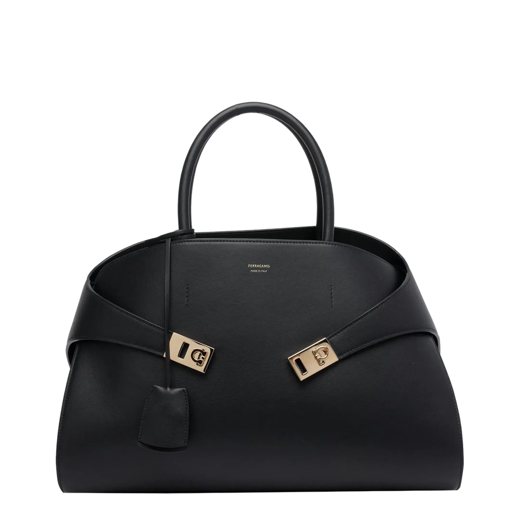 Hug Calfskin Tote Bag - Black