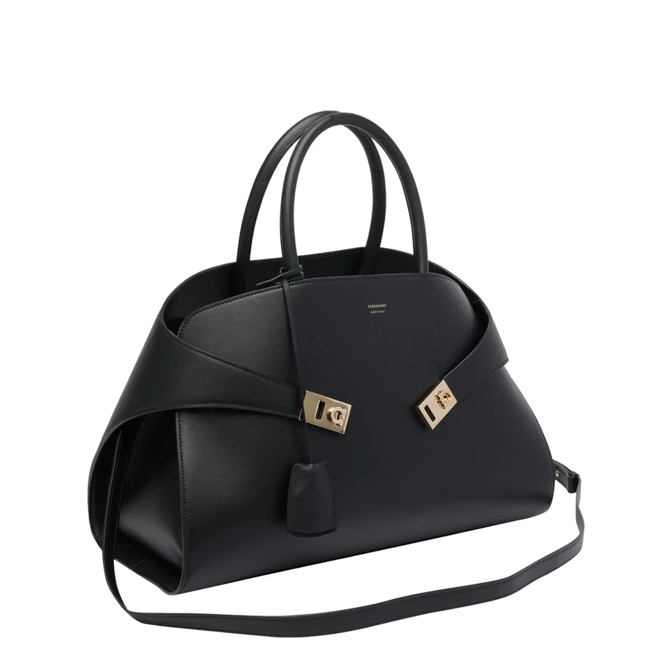 Hug Calfskin Tote Bag - Black