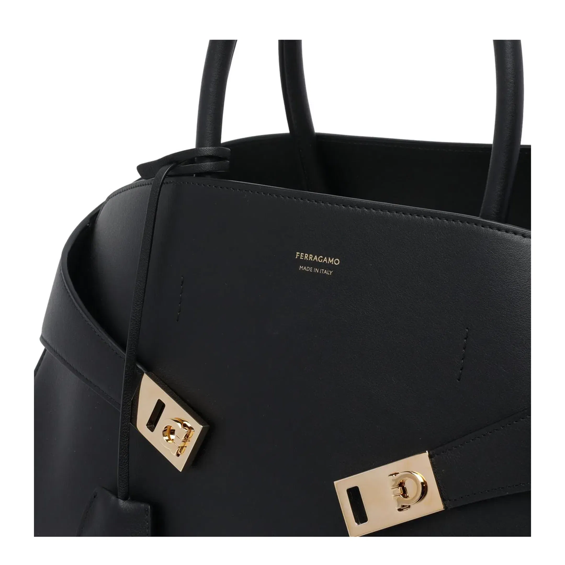 Hug Calfskin Tote Bag - Black