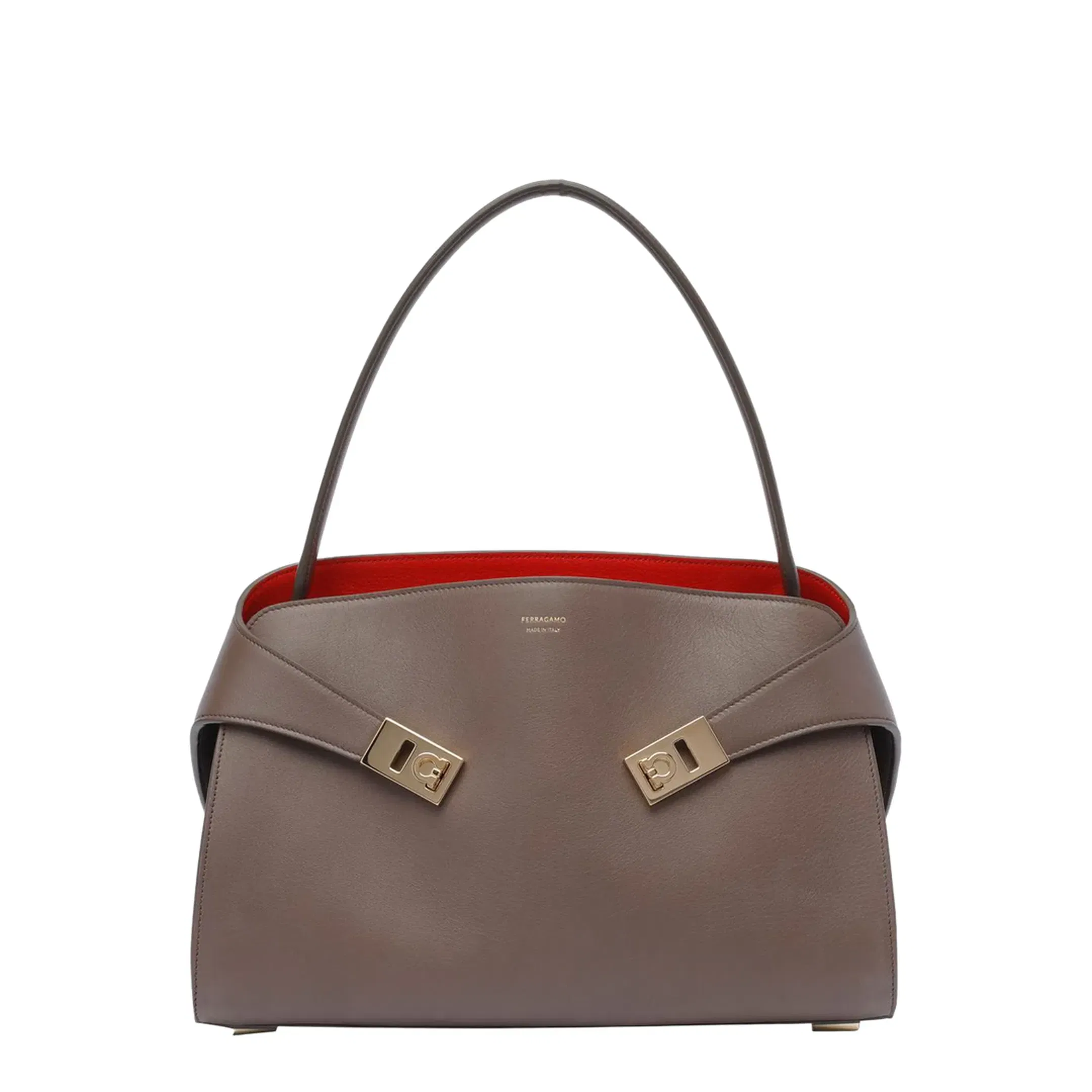 Hug Calfskin Handbag - Brown