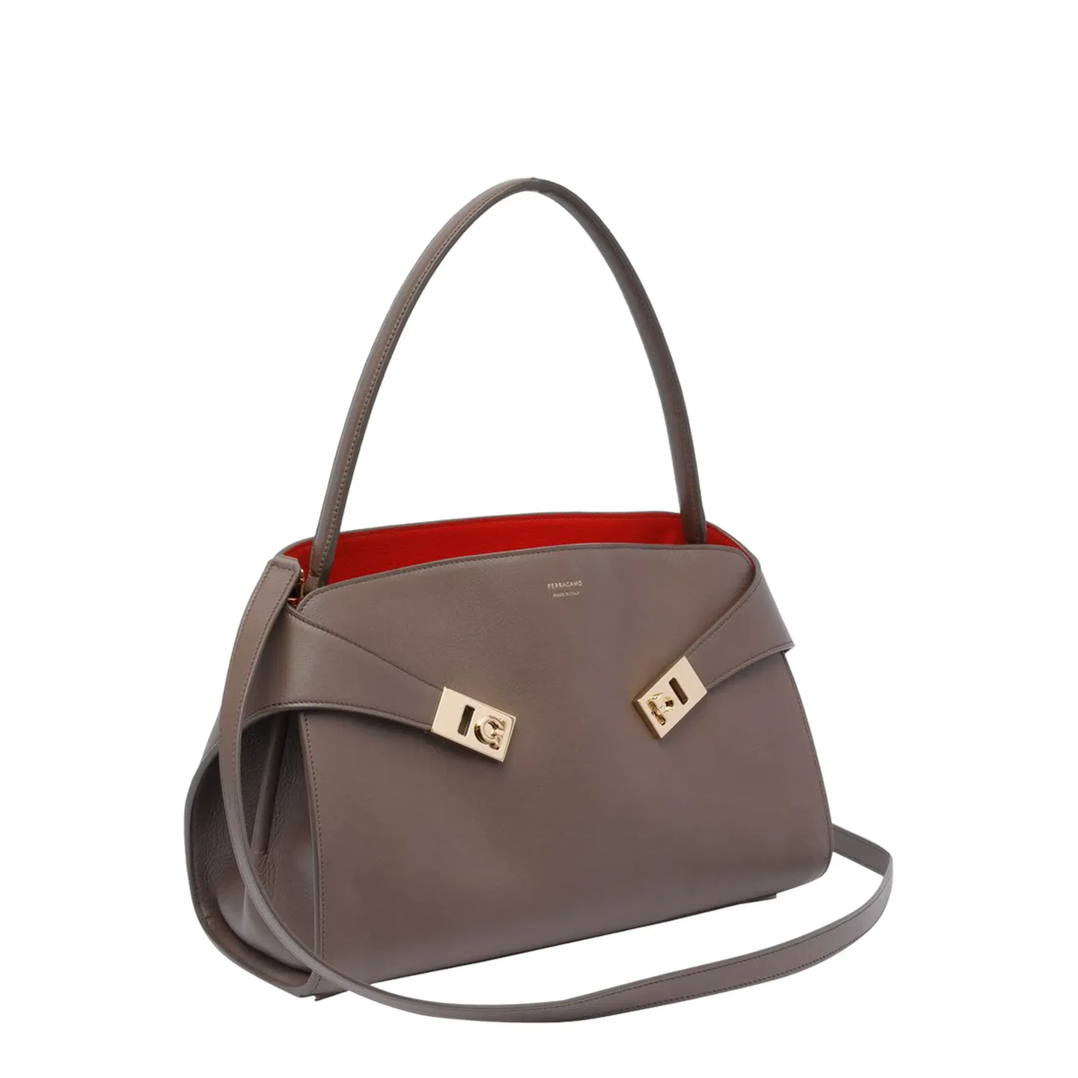 Hug Calfskin Handbag - Brown