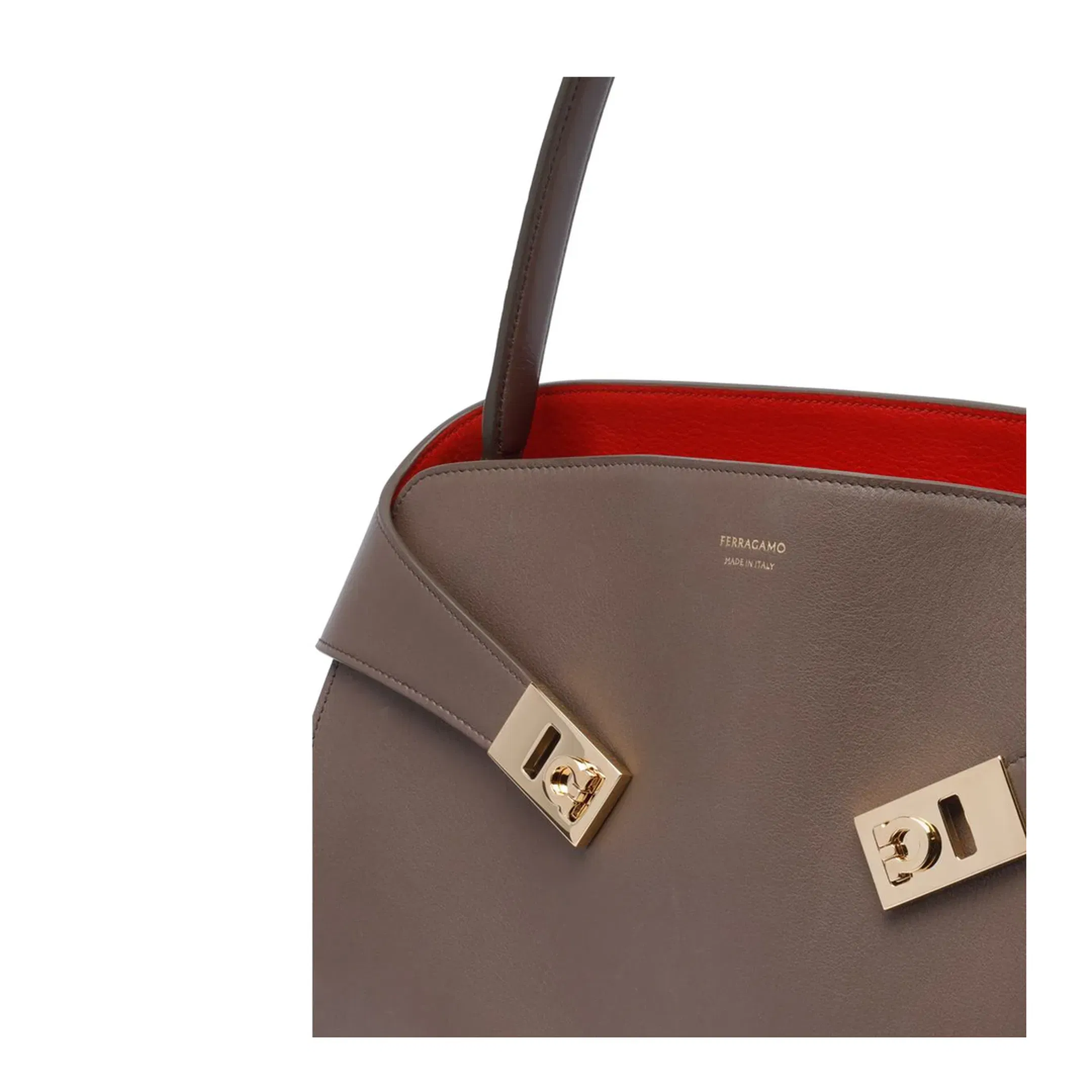 Hug Calfskin Handbag - Brown