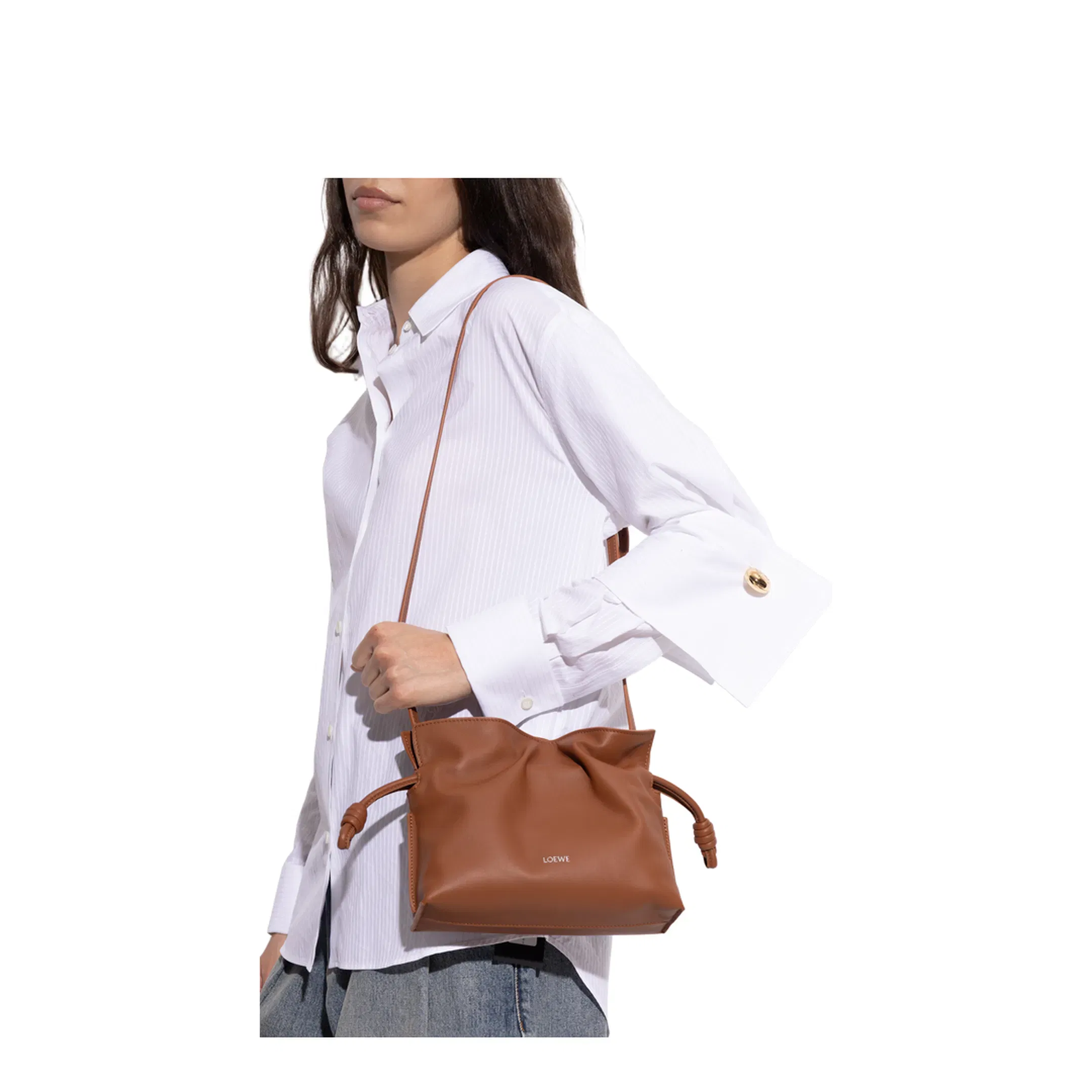 Flamenco Mini Calfskin Clutch Bags - Brown