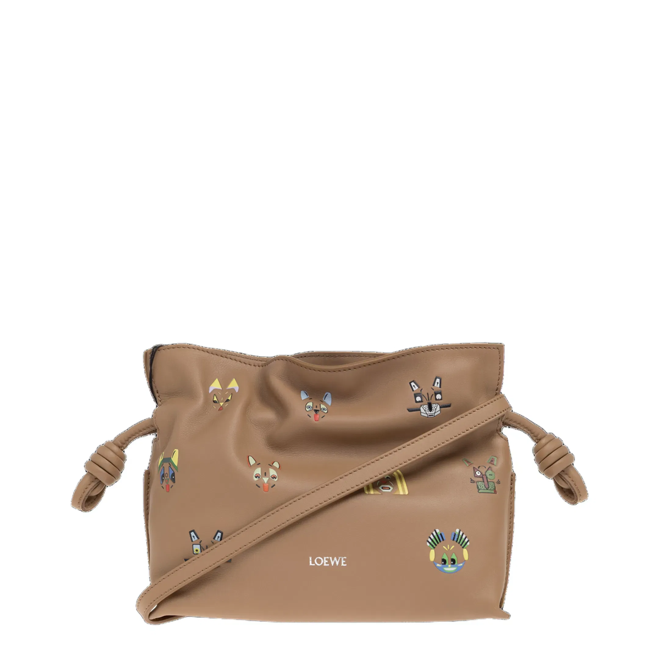 Flamenco Mini Calfskin Clutch Bags - Beige