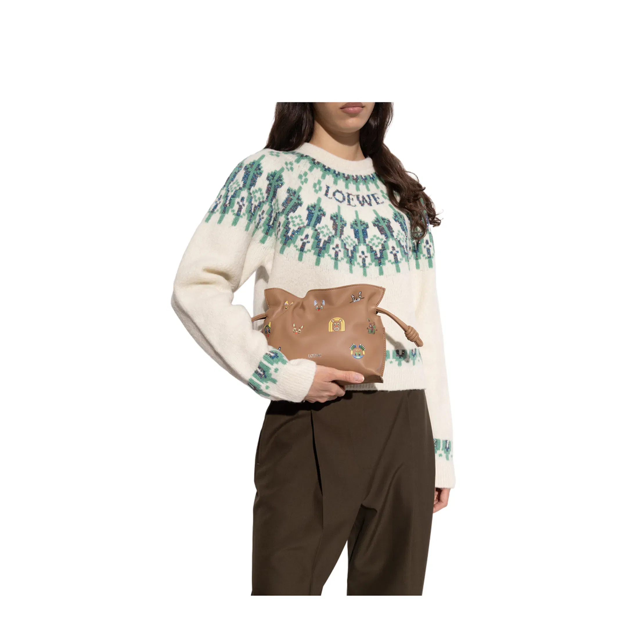 Flamenco Mini Calfskin Clutch Bags - Beige