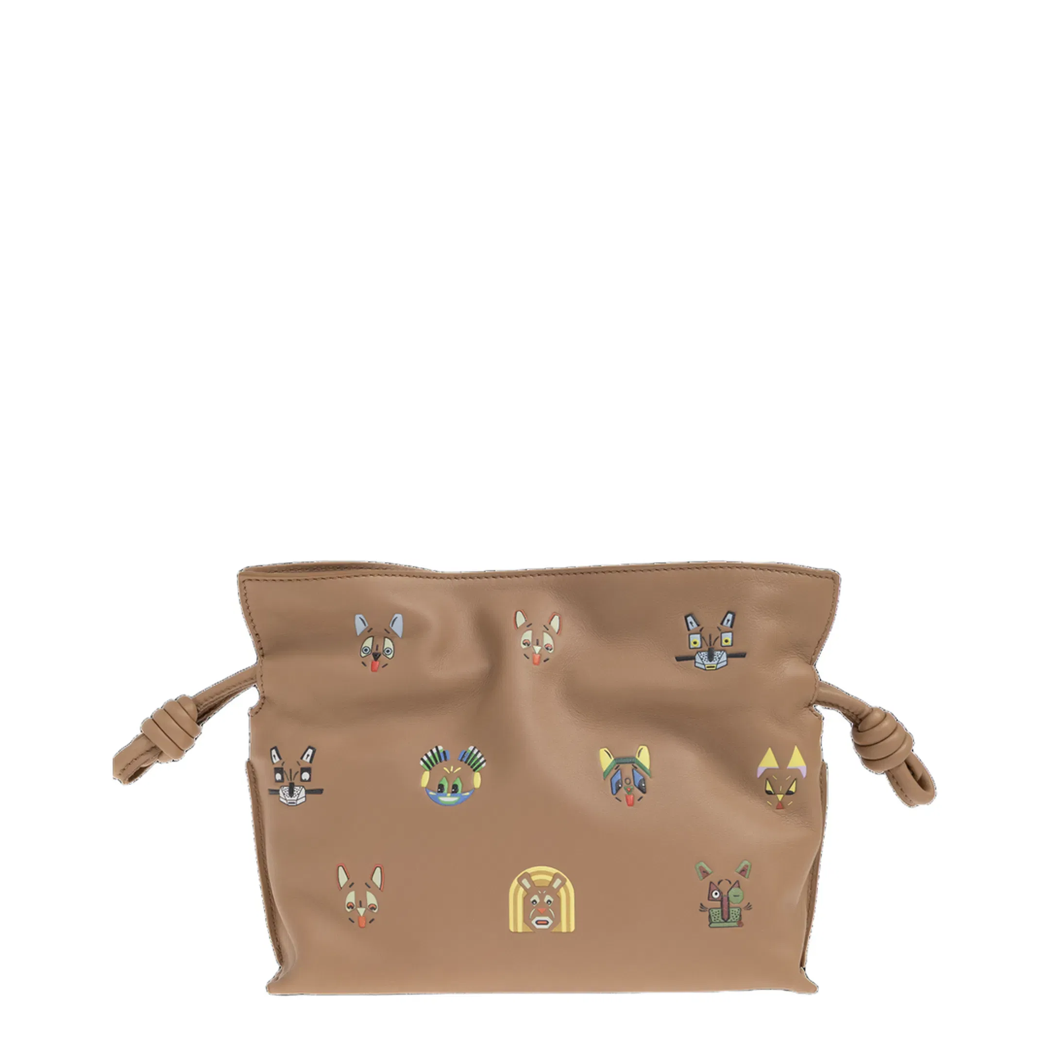 Flamenco Mini Calfskin Clutch Bags - Beige