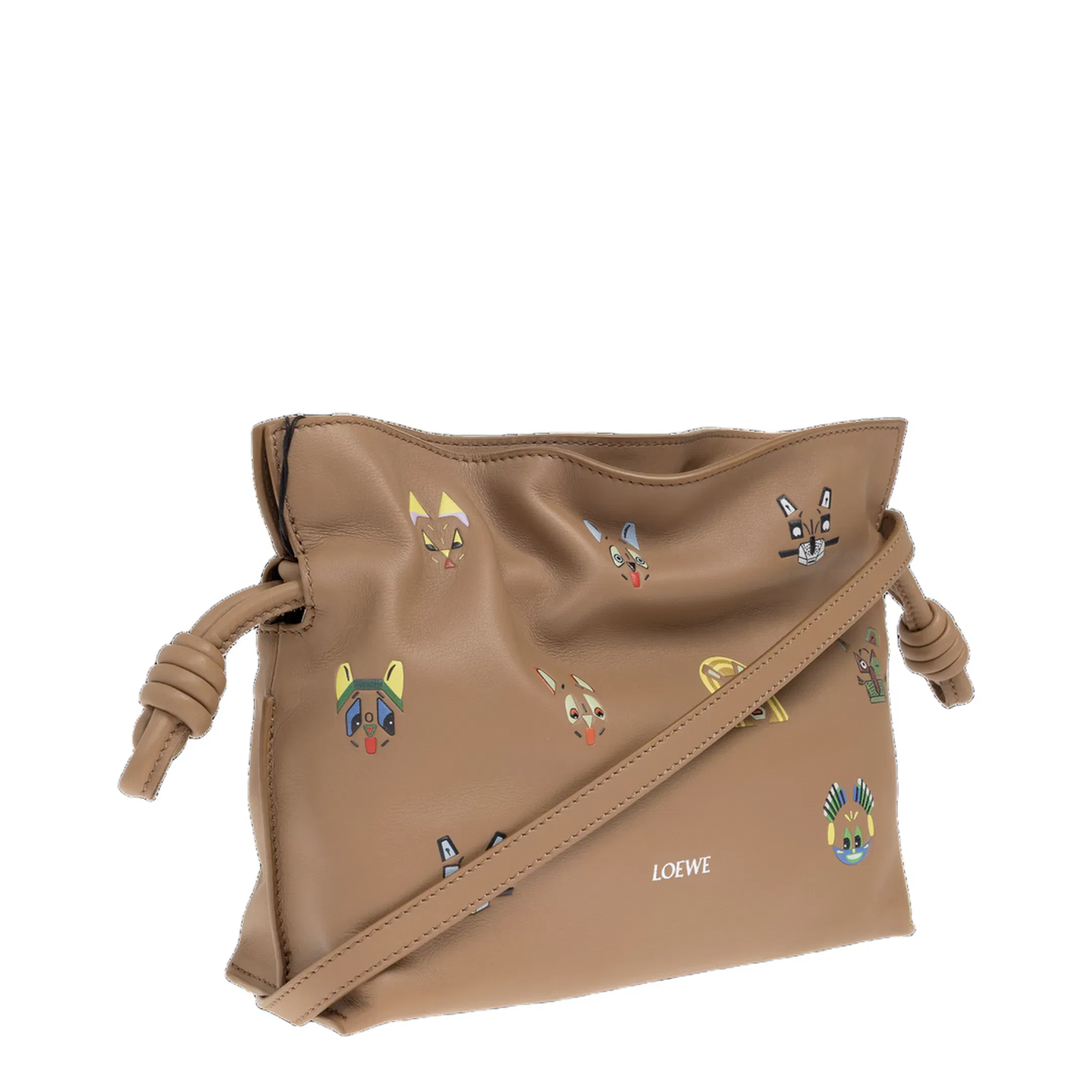 Flamenco Mini Calfskin Clutch Bags - Beige