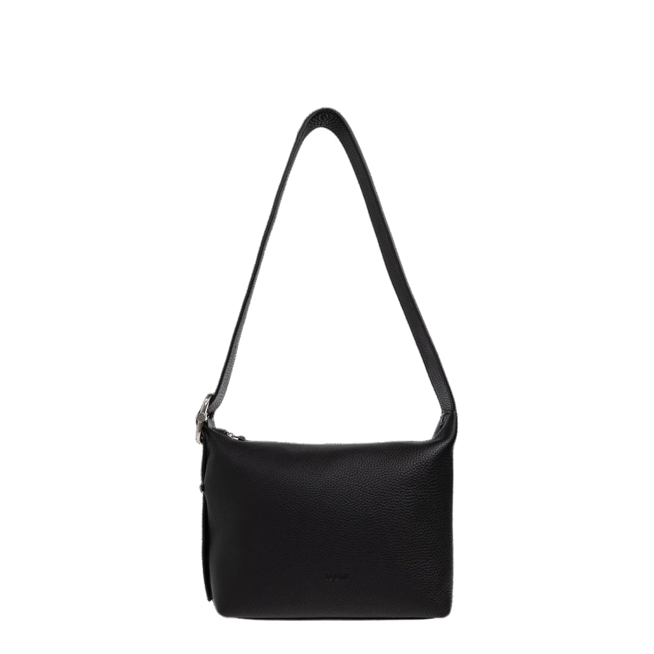 Loop Cubi Medium Calfskin Shoulder Bag - Black