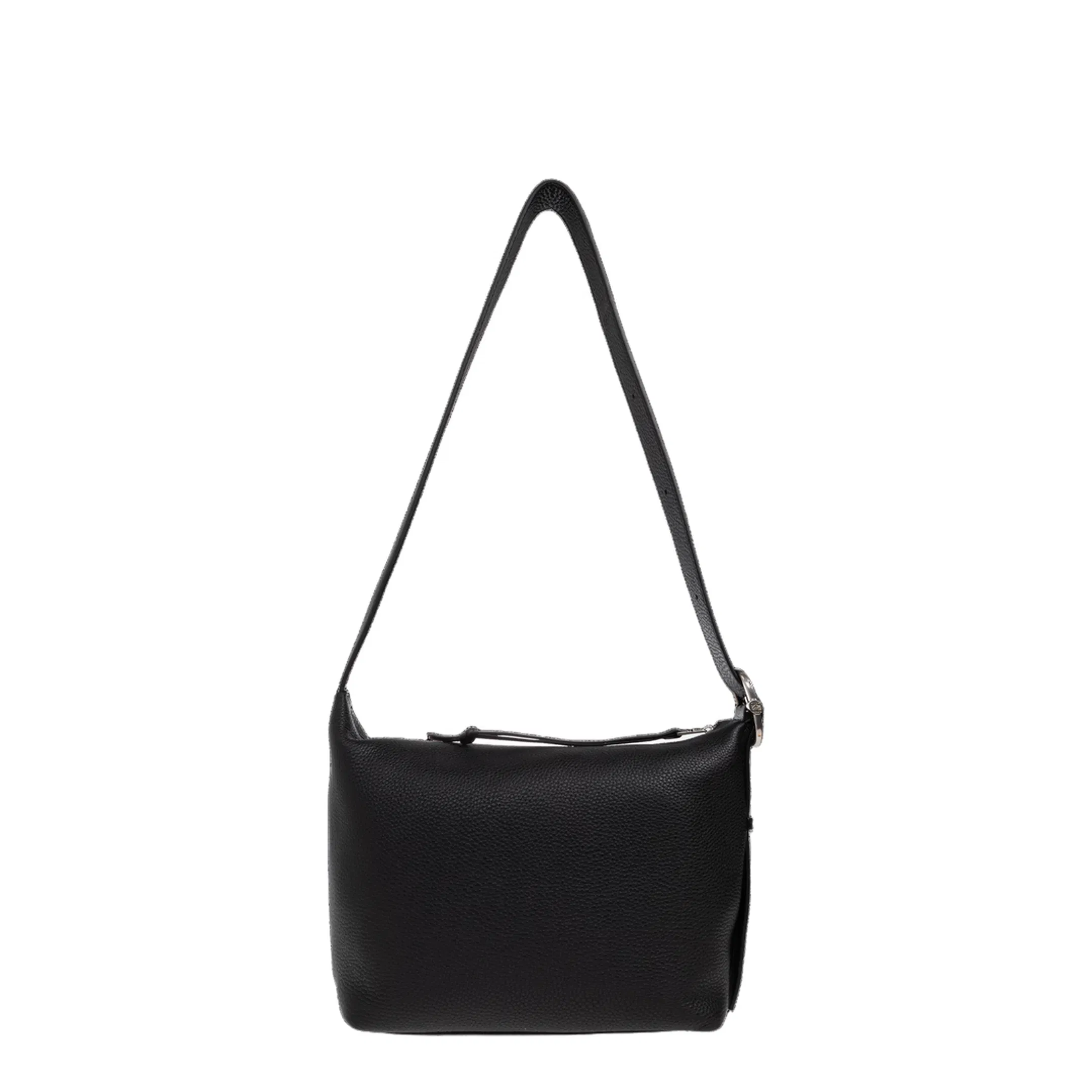 Loop Cubi Medium Calfskin Shoulder Bag - Black