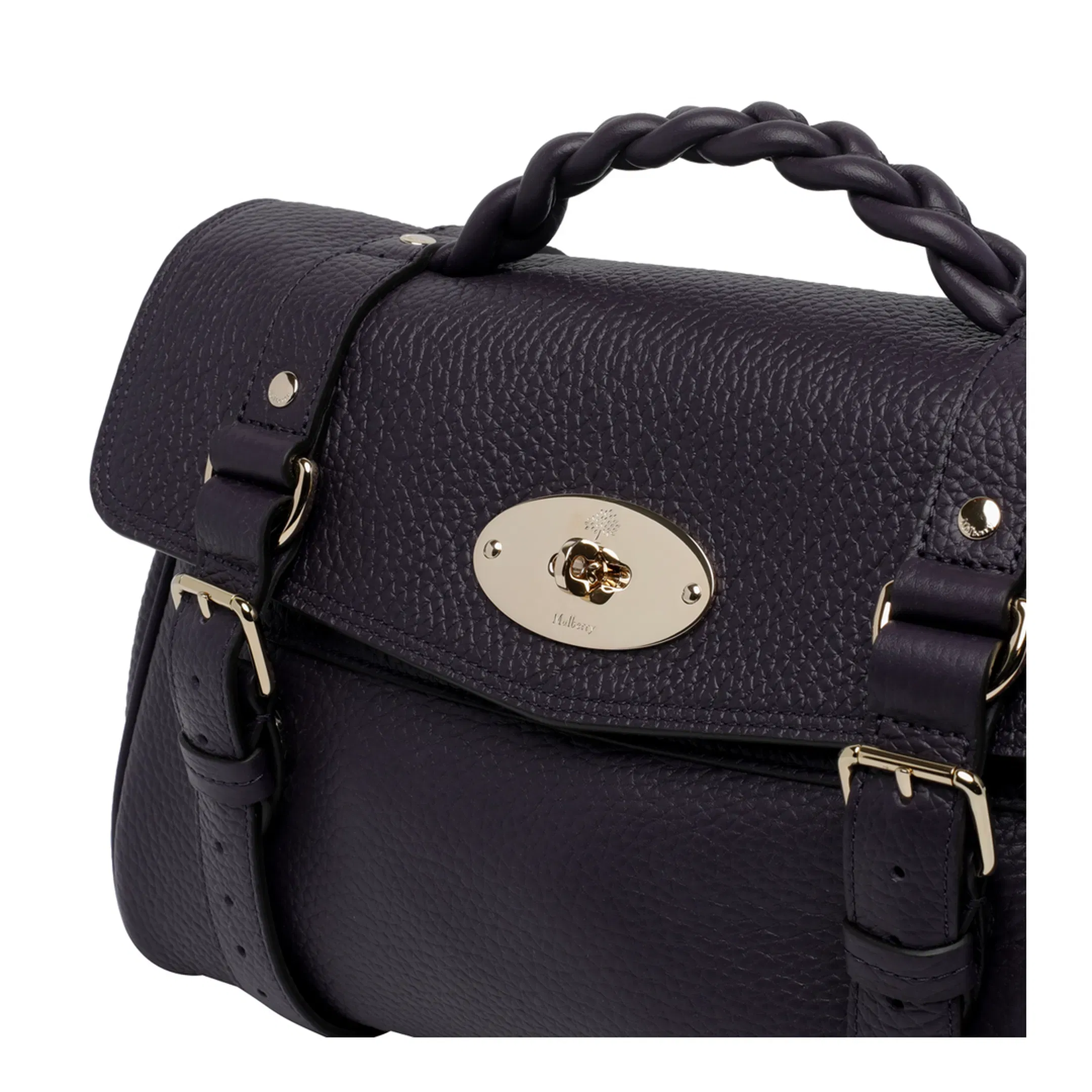 Alexa Calfskin Handbag - Purple