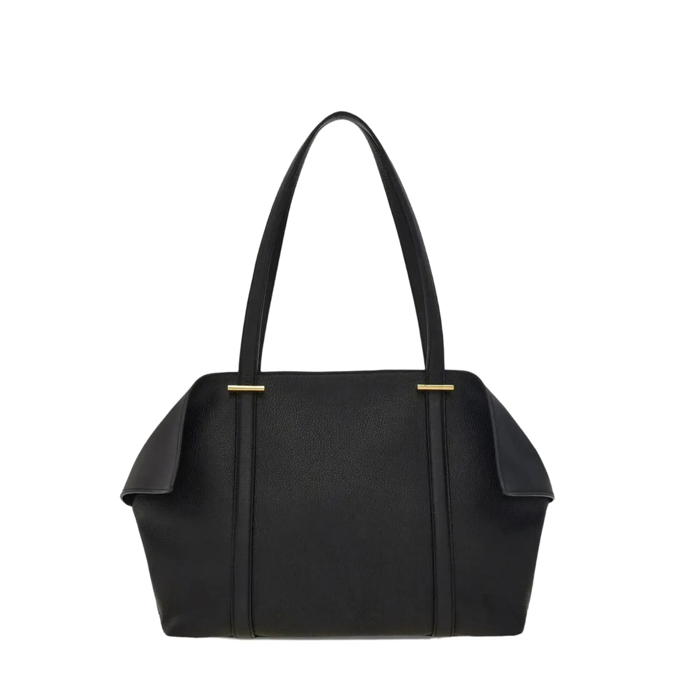 Folded Medium Calfskin Tote Bag - Black