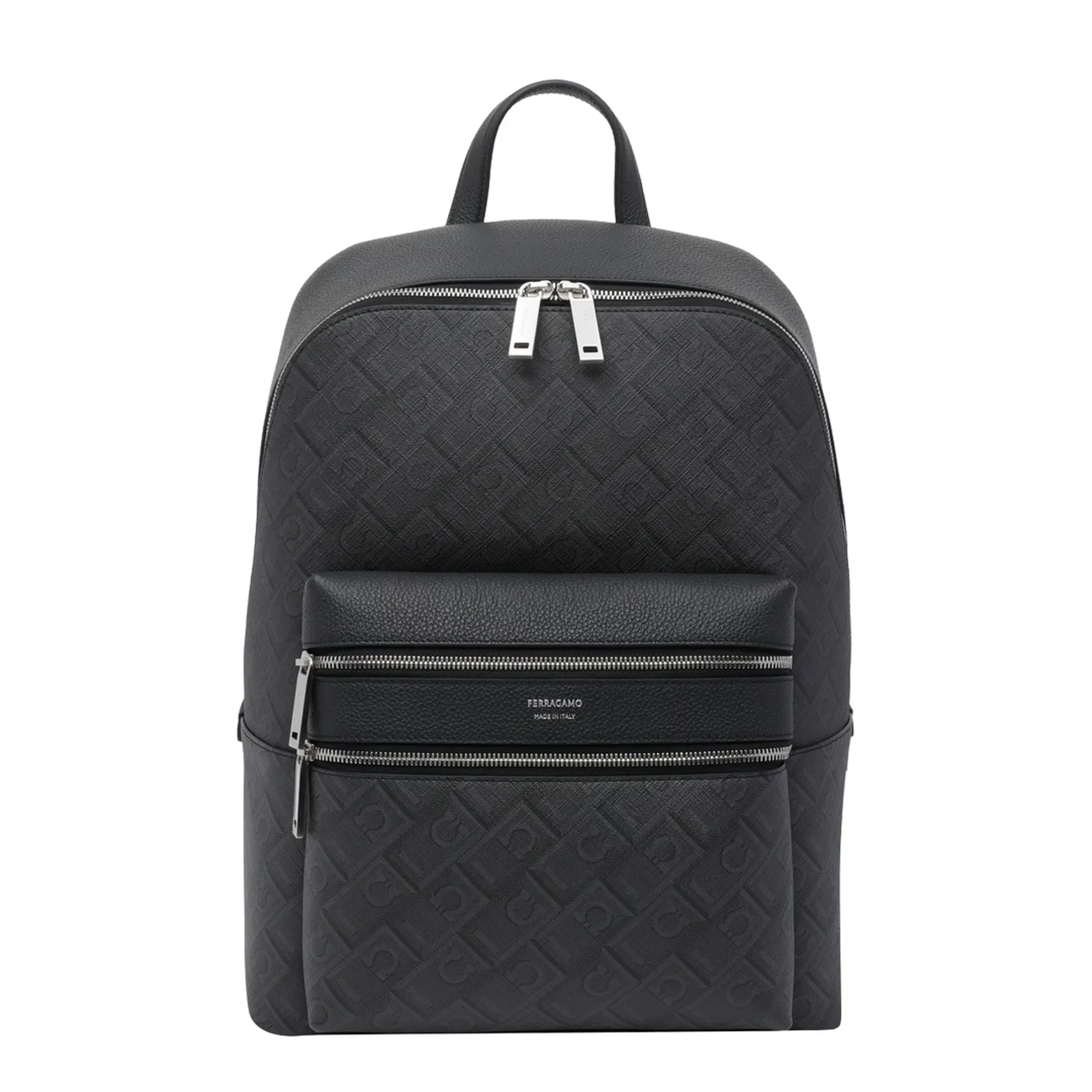 Monogram Calfskin Backpack - Black/Grey