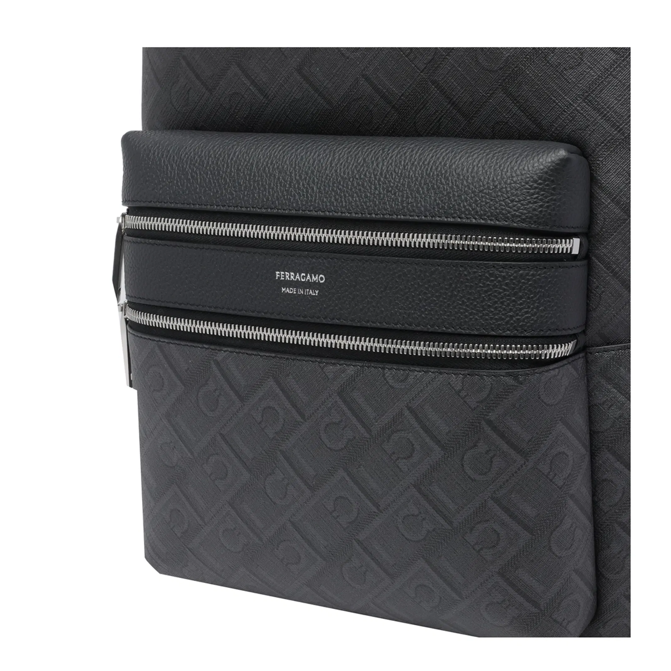 Monogram Calfskin Backpack - Black/Grey