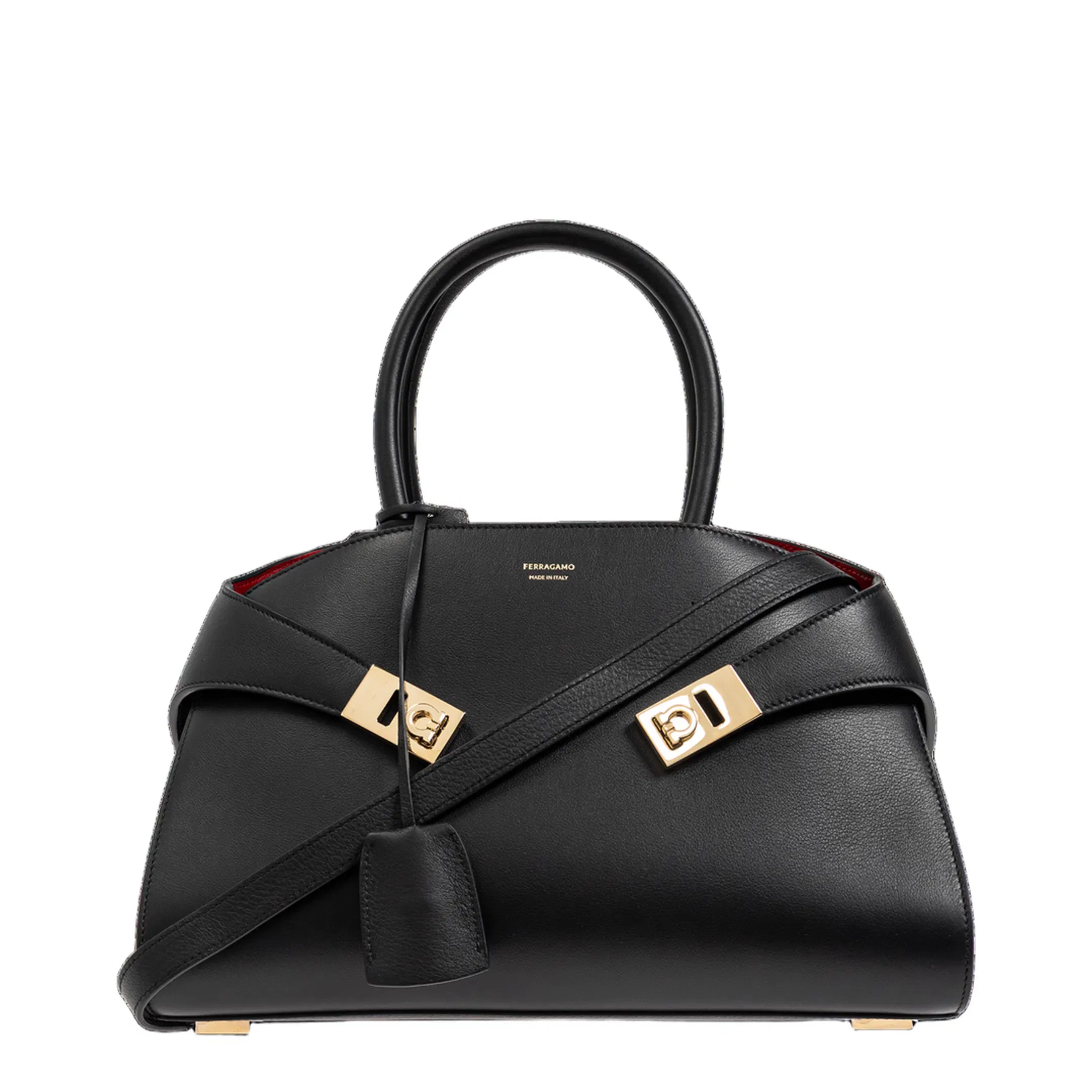 Hug Small Calfskin Handbag - Black