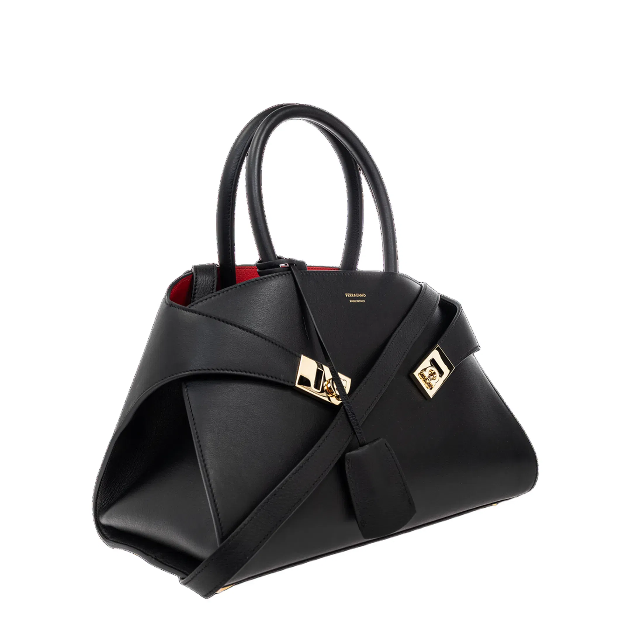 Hug Small Calfskin Handbag - Black