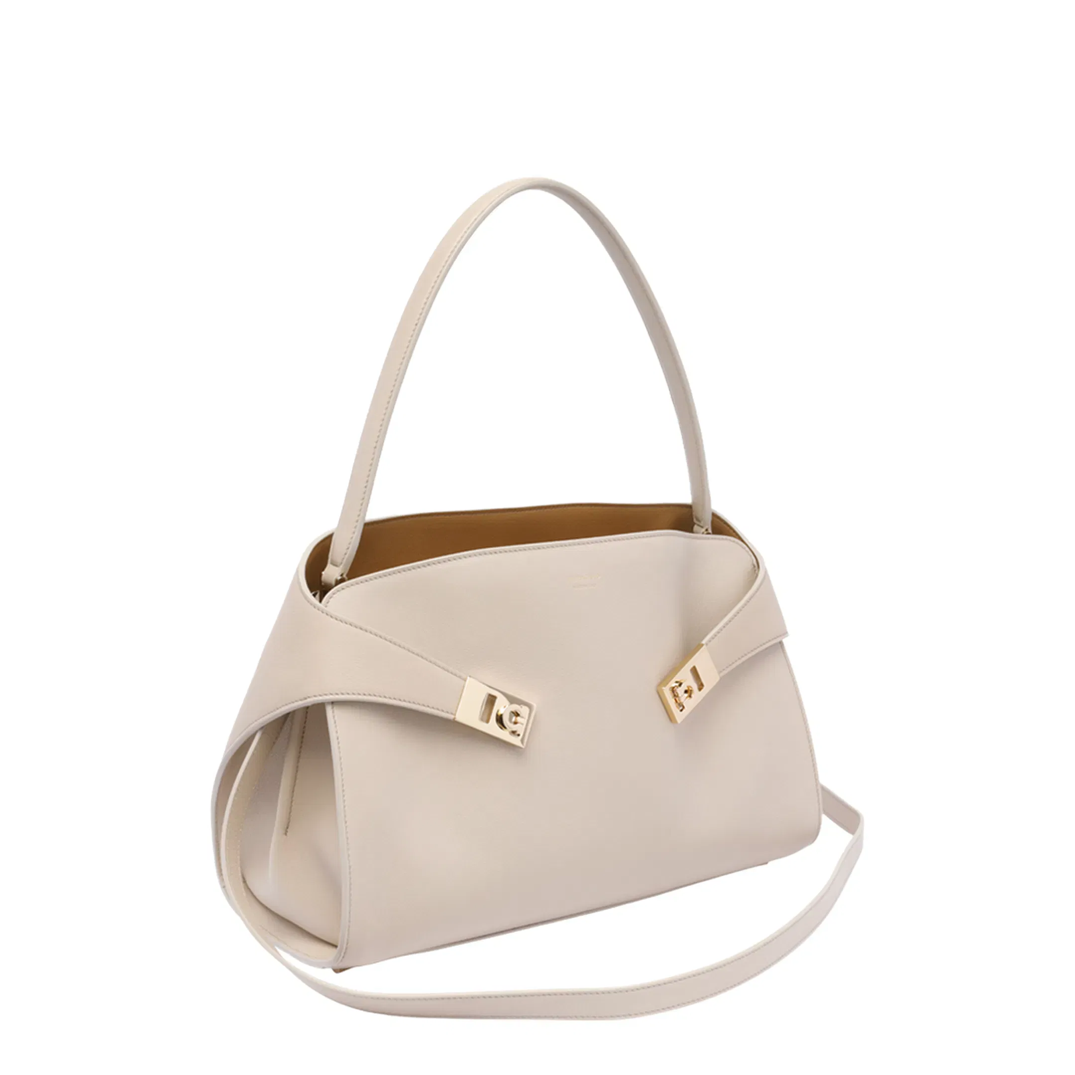 Hug Leather Handbag - Natural