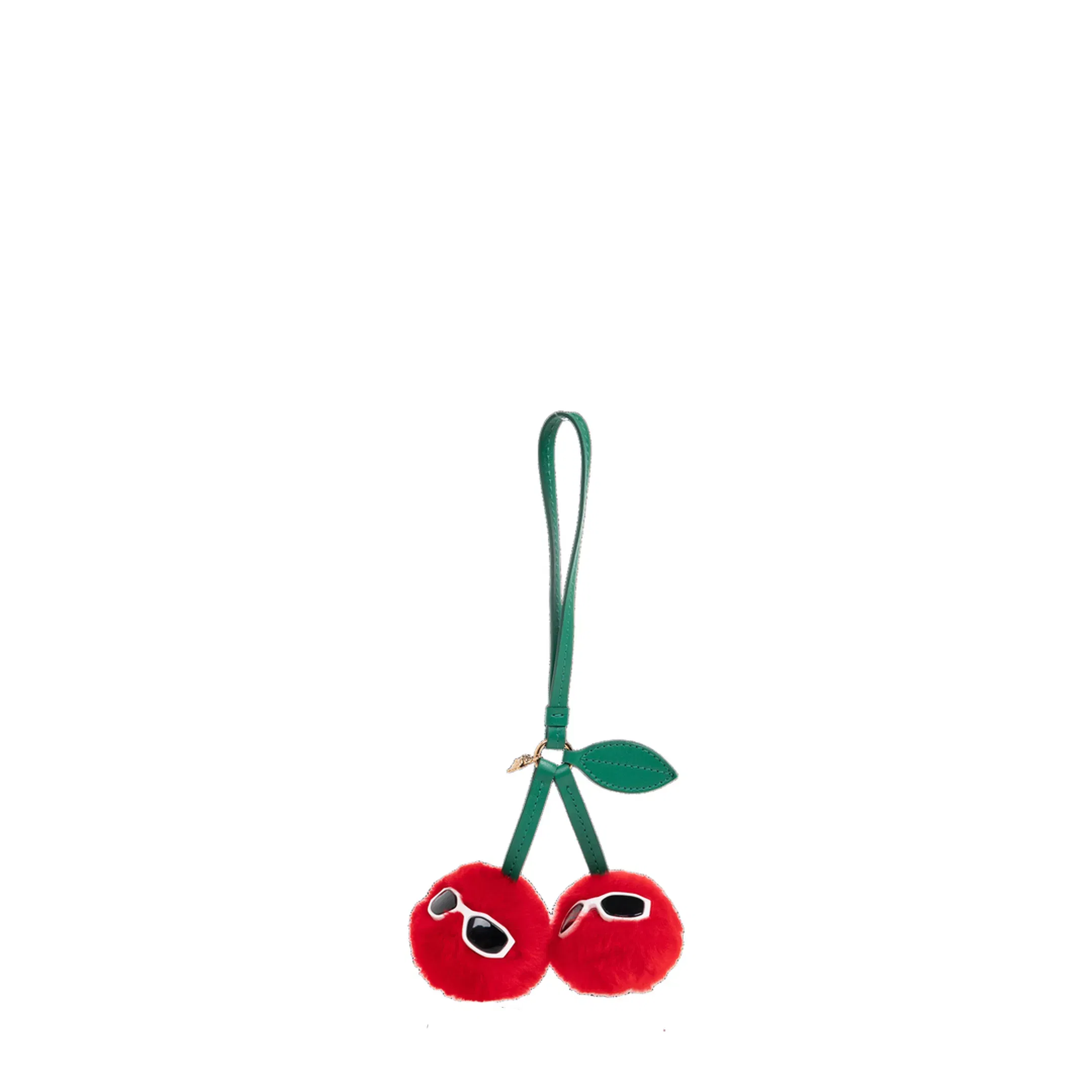 Cherries Fluffy Bag Charm Red
