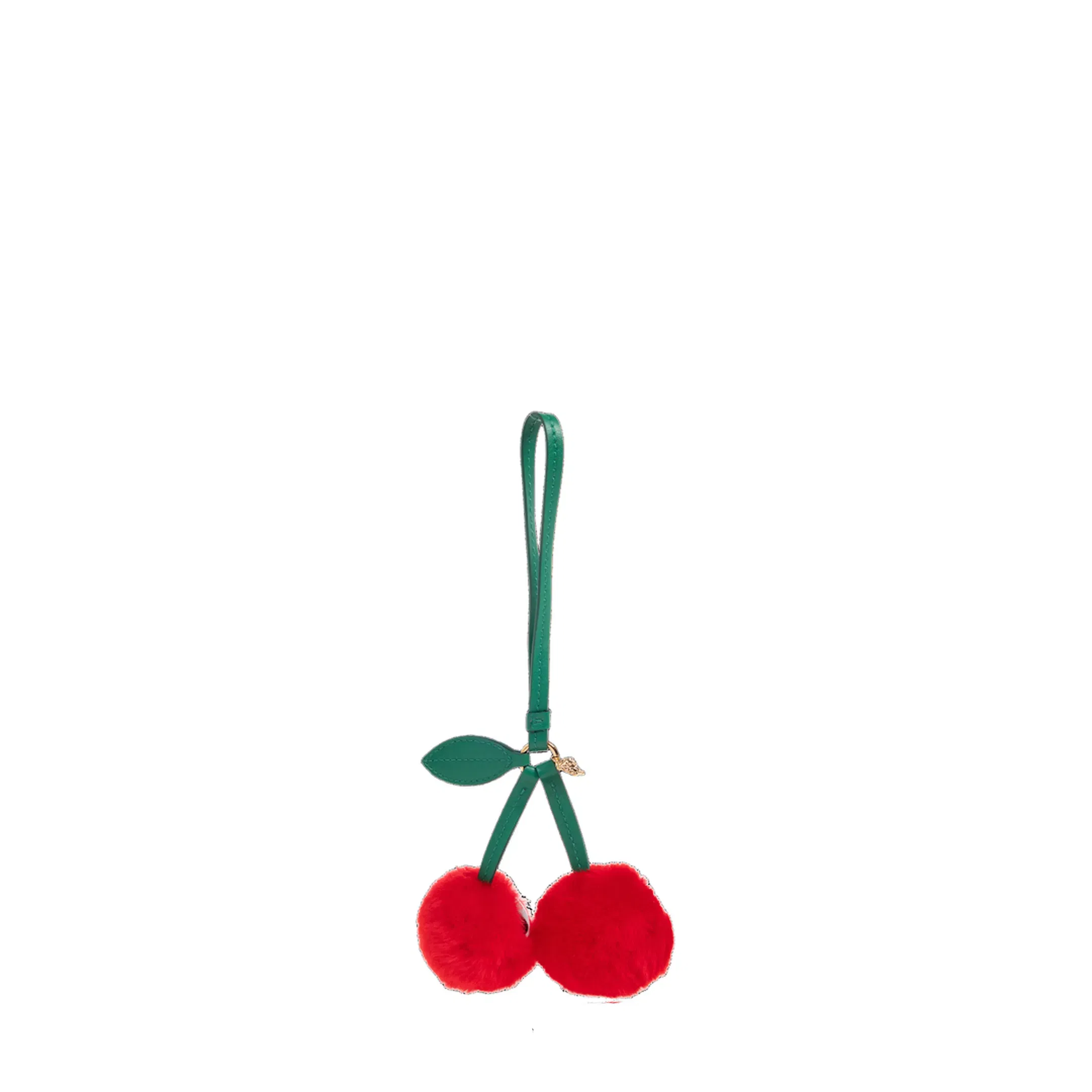 Cherries Fluffy Bag Charm Red