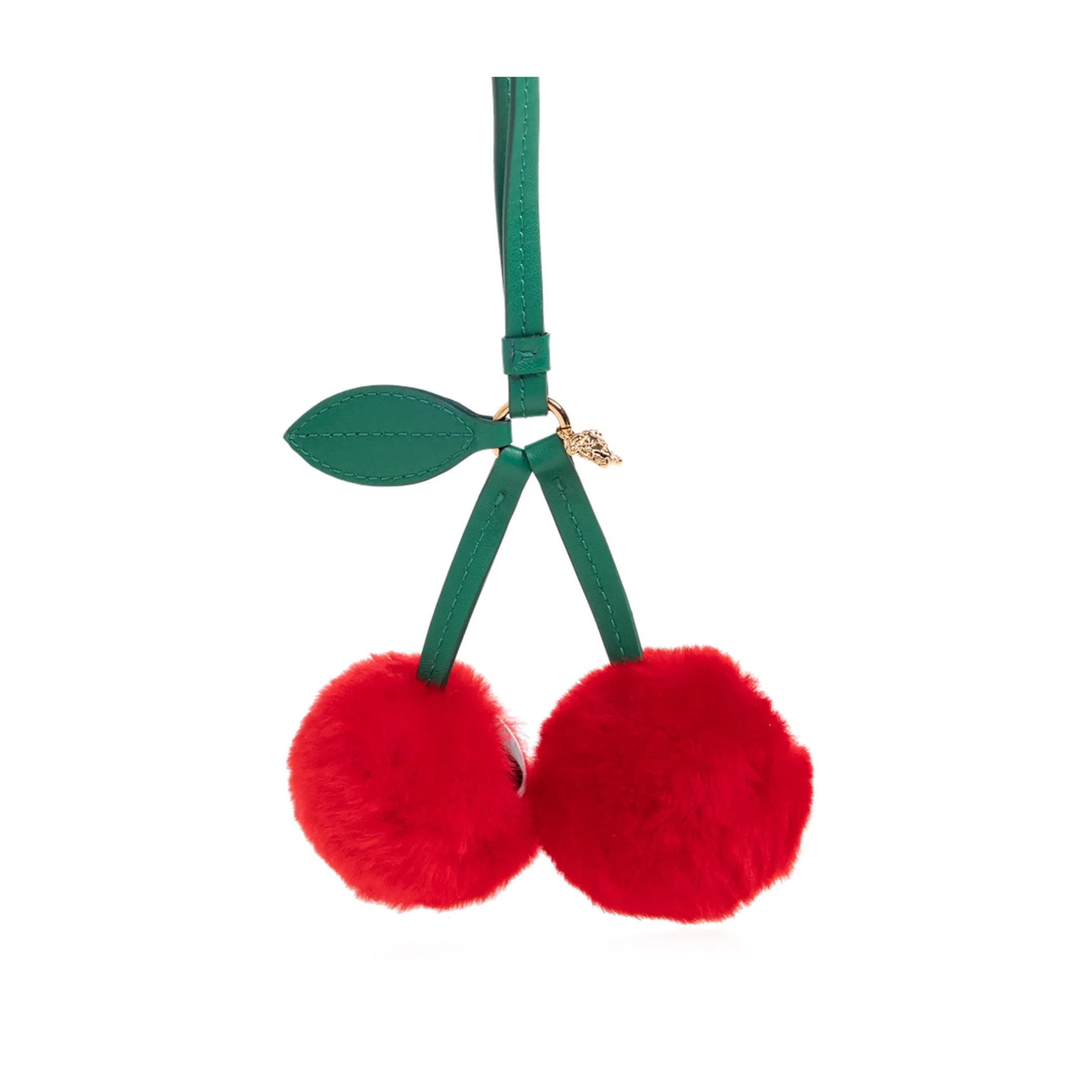 Cherries Fluffy Bag Charm Red