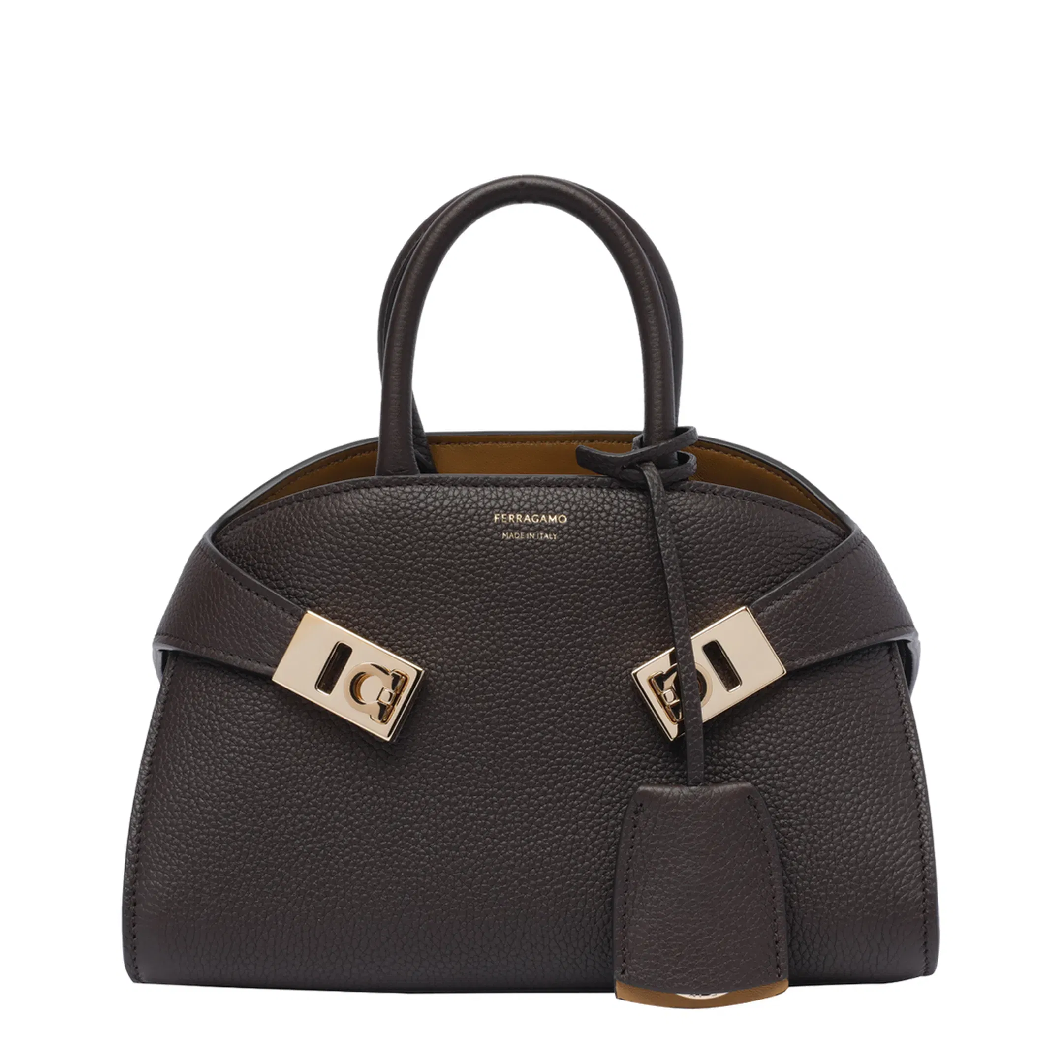 Mini Hug Bicolor Hand Bag - Dark Brown