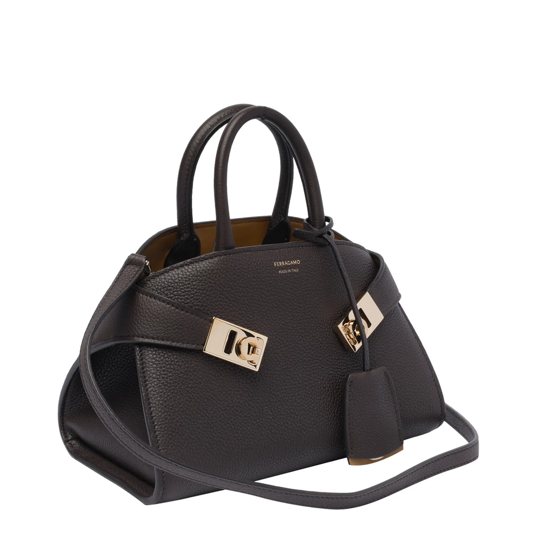 Mini Hug Bicolor Hand Bag - Dark Brown