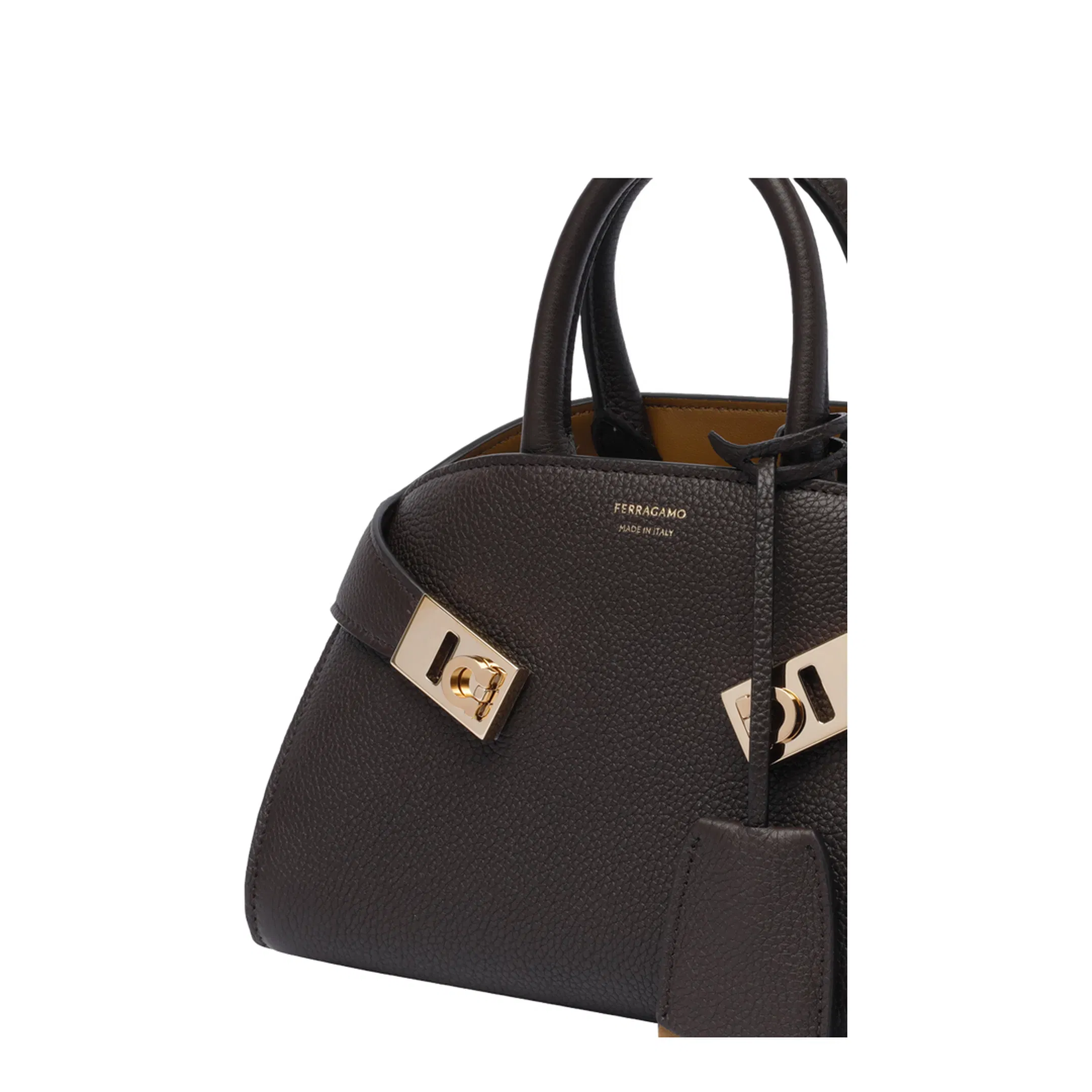 Mini Hug Bicolor Hand Bag - Dark Brown