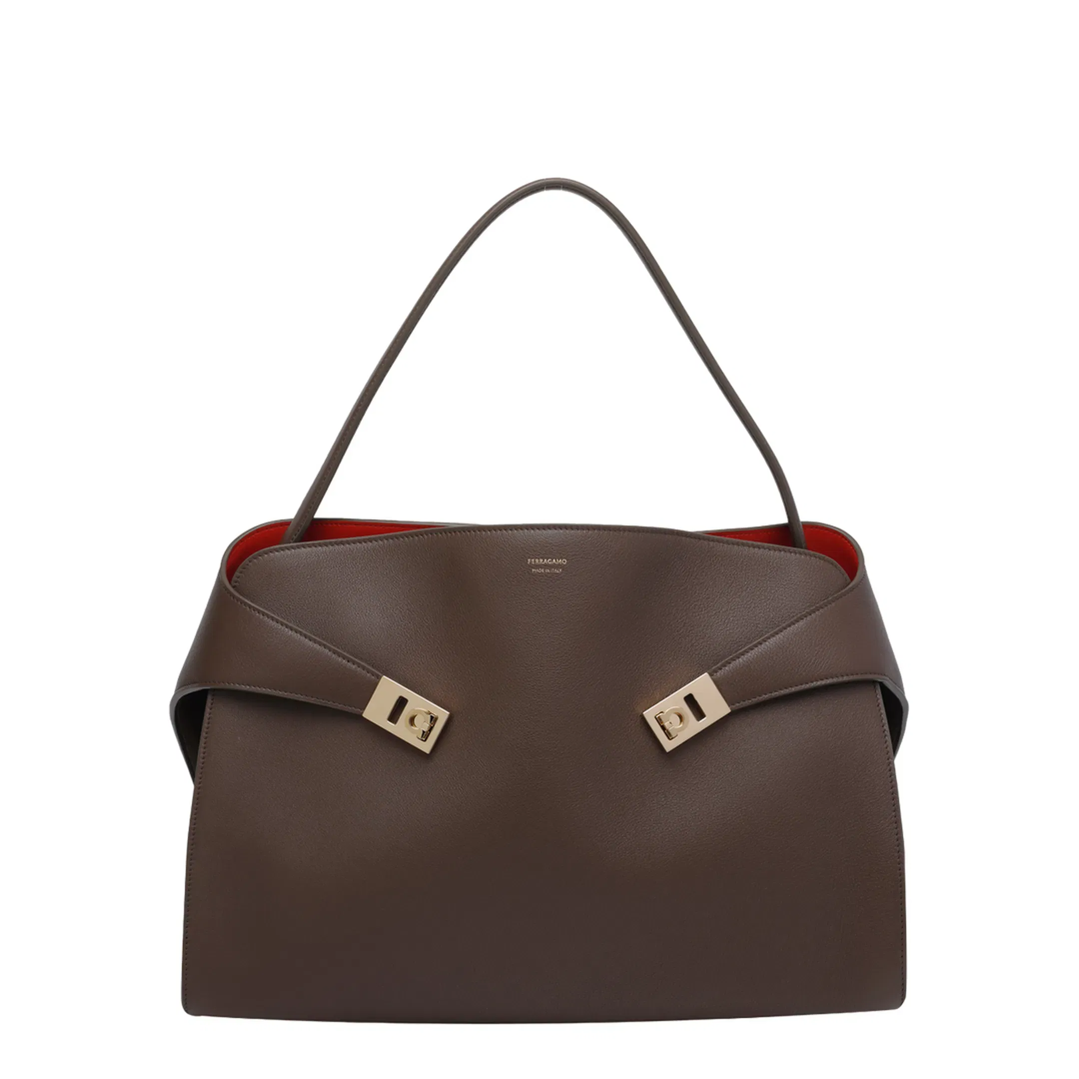 Hug Soft Bicolor Medium Shoulder Bag - Clay/Flame Red