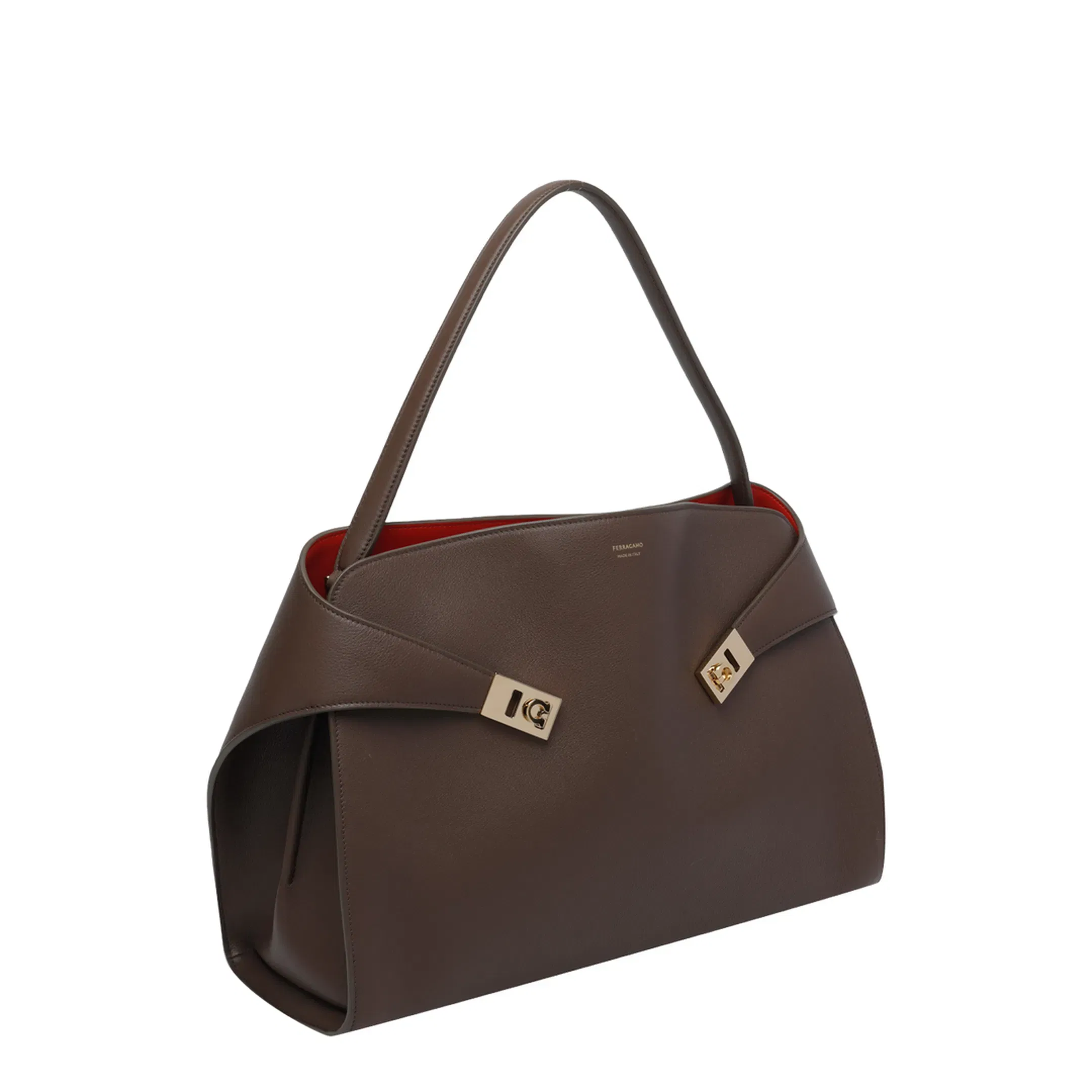 Hug Soft Bicolor Medium Shoulder Bag - Clay/Flame Red