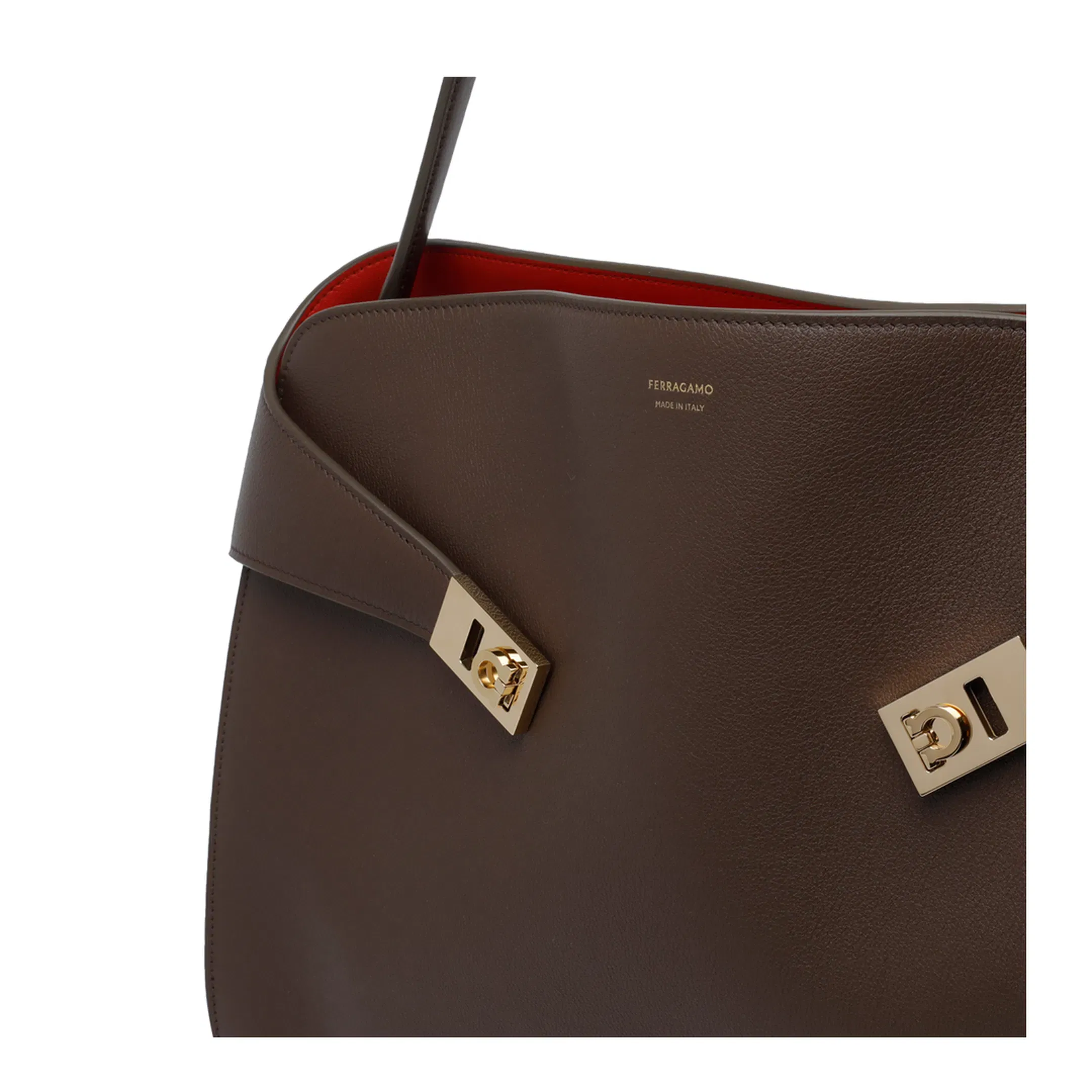 Hug Soft Bicolor Medium Shoulder Bag - Clay/Flame Red
