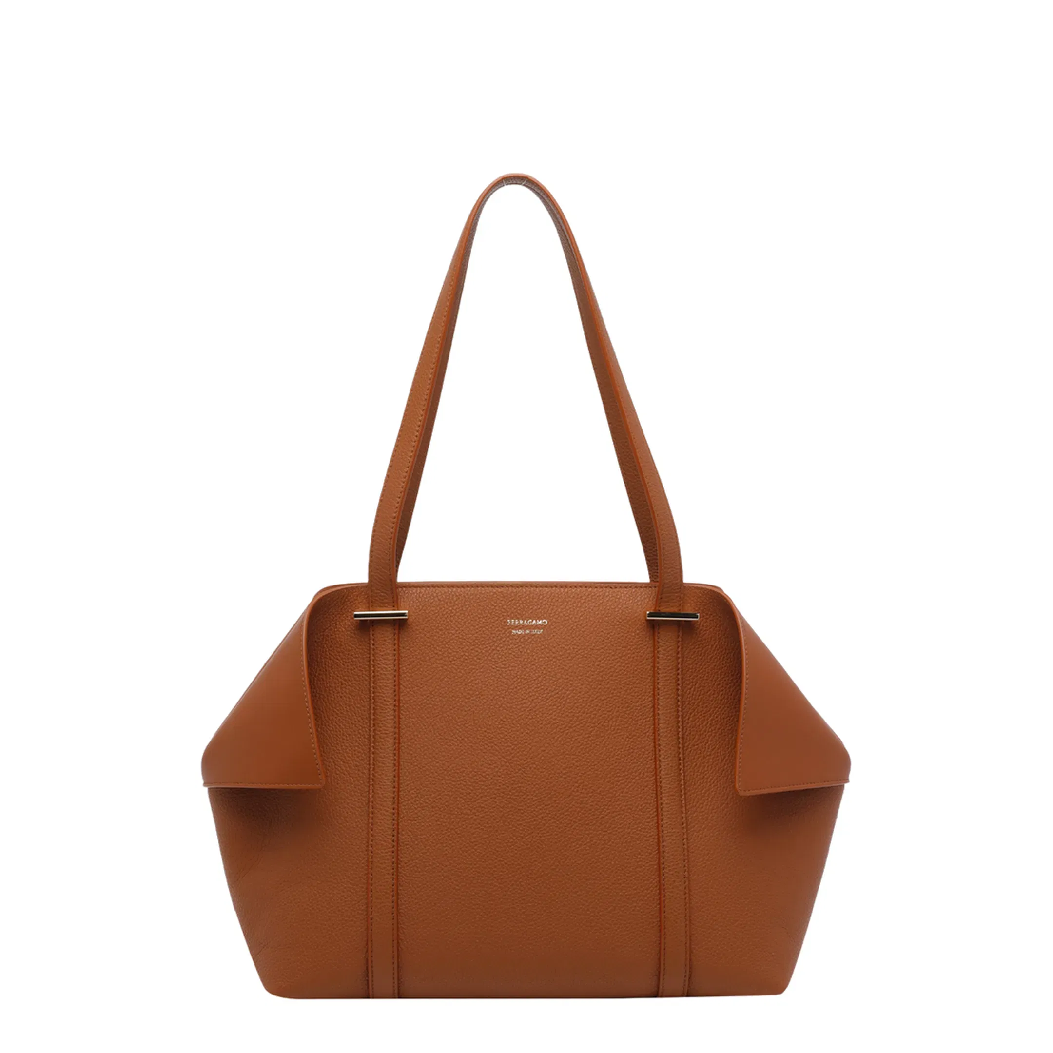 Folded Medium Tote Bag - Natural Brown